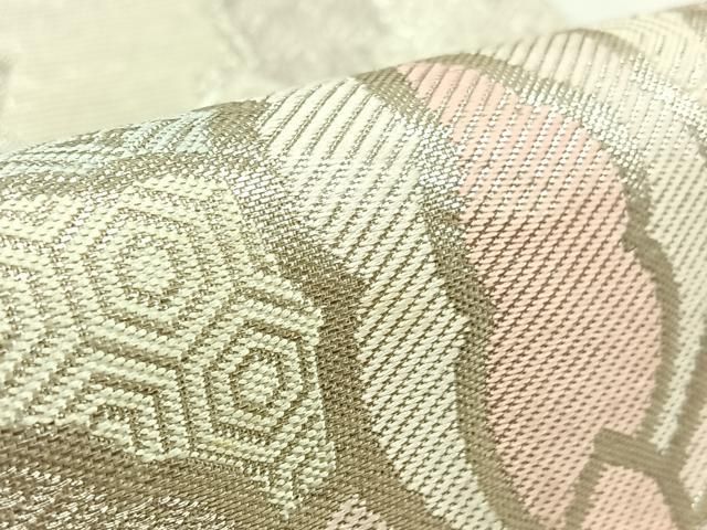 平和屋着物＊夏物 六通柄袋帯 更紗花文 銀糸 正絹 逸品
