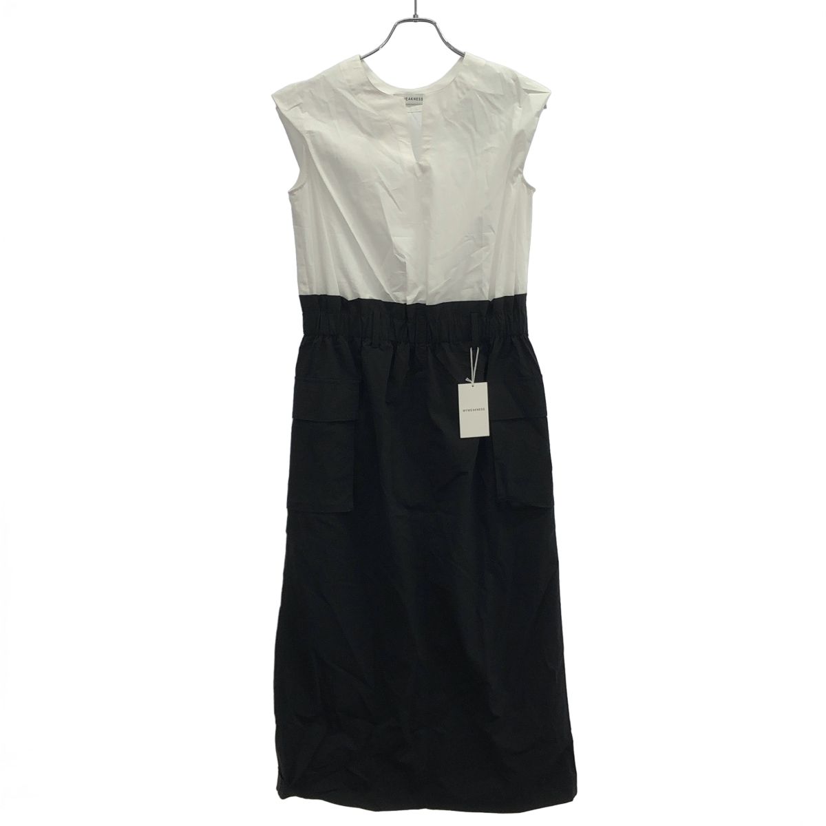 MYWEAKNESS マイウィークネス Olja Dress ノースリーブワンピース 10-OP-02 ブラック×ホワイト LONG