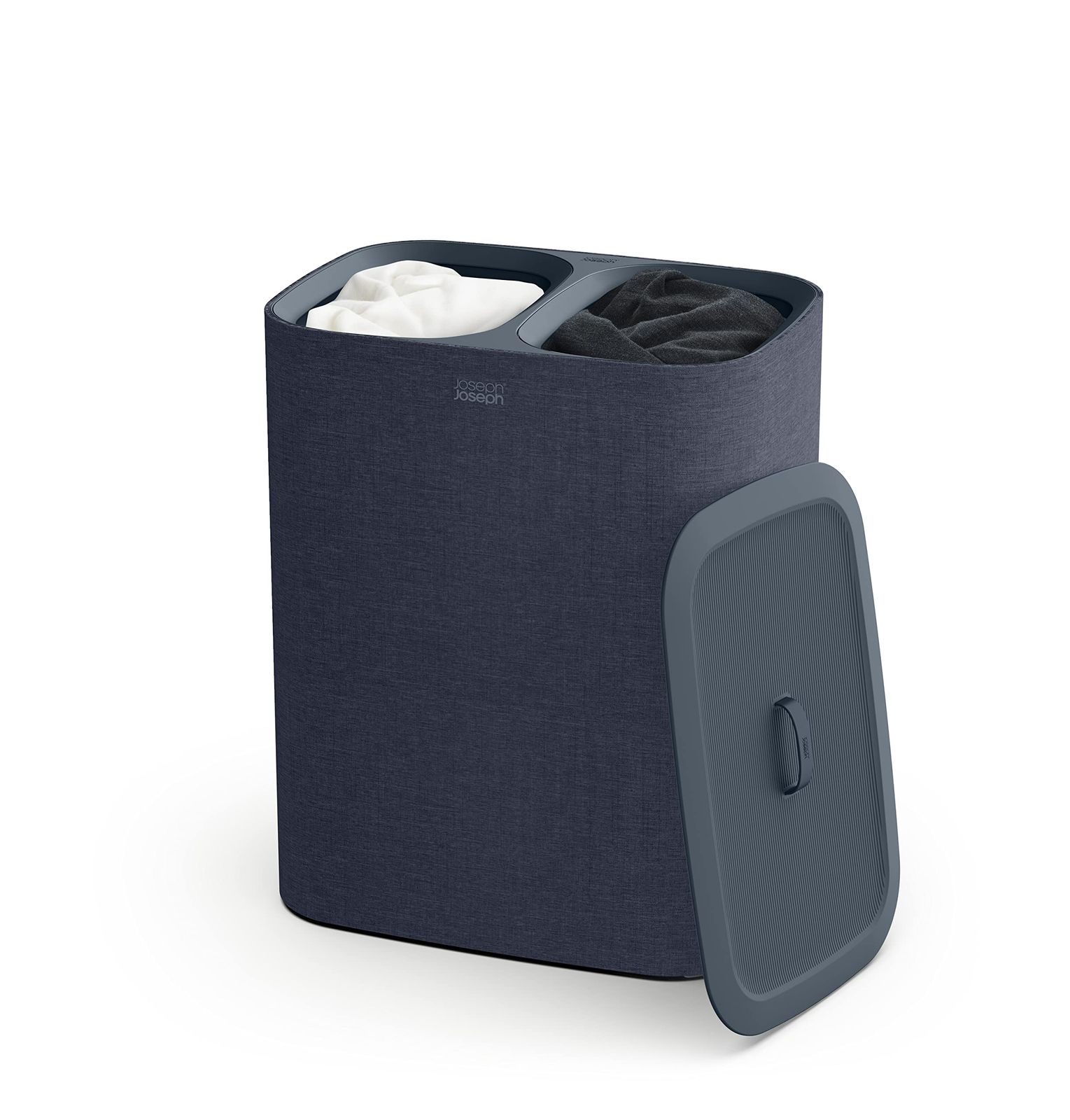 Joseph Joseph ジョセフジョセフ ランドリーバスケット ラック 洗濯かご トータ 90L 洗濯機 収納 仕切り付き ブラック 正規品 50004