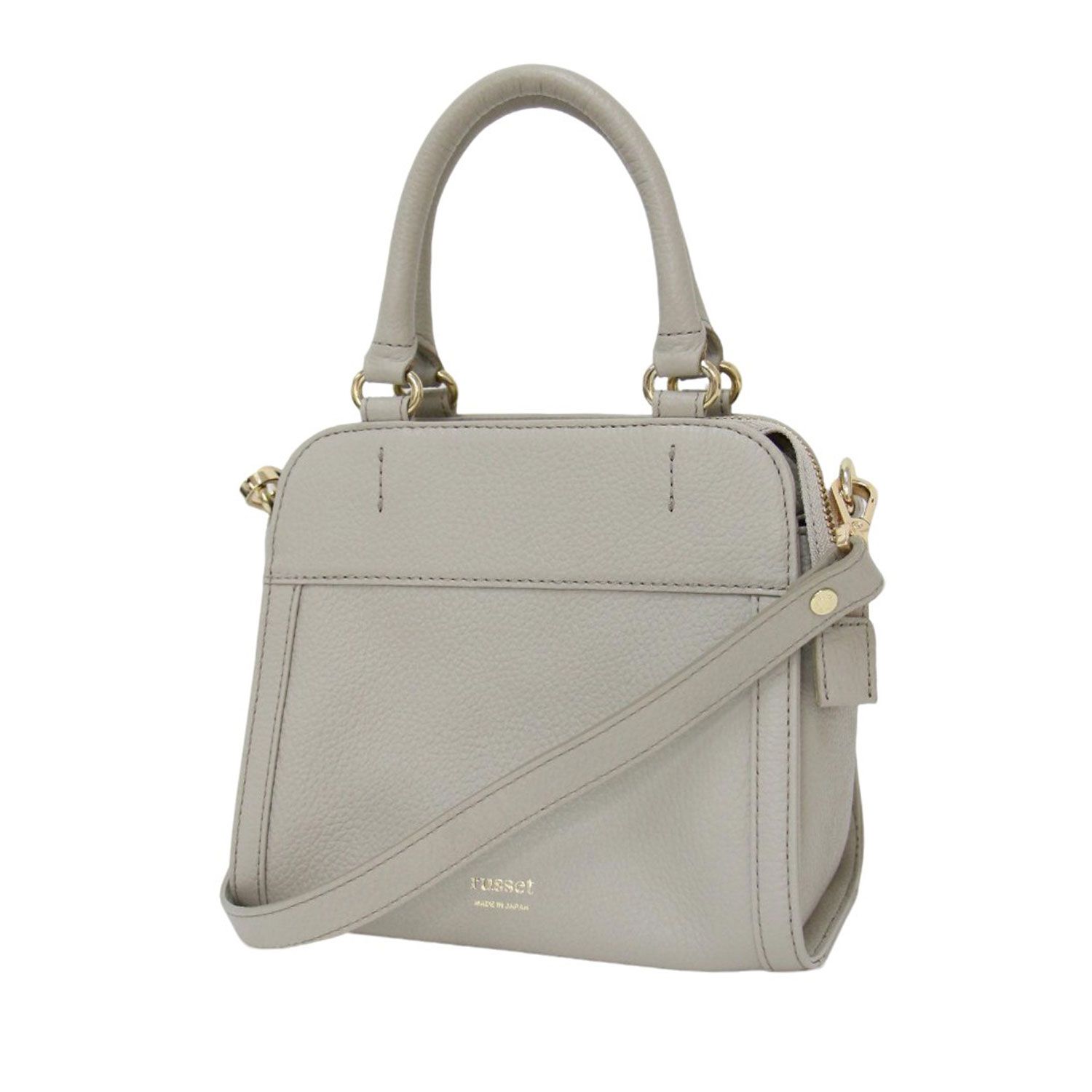 【未使用】russet　MORANDI　2wayレザーボストンバッグ　グレージュ 未使用】russet MORANDI 2wayレザーボストンバッグ グレージュ