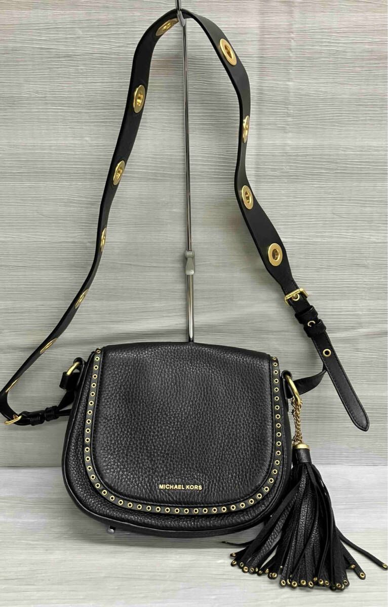 美品✨マイケルコース　レザー メッセンジャーバッグ ブラック シボ　シルバー金具 楽天市場】美品 Michael Kors マイケルコース ミレラ ブラック