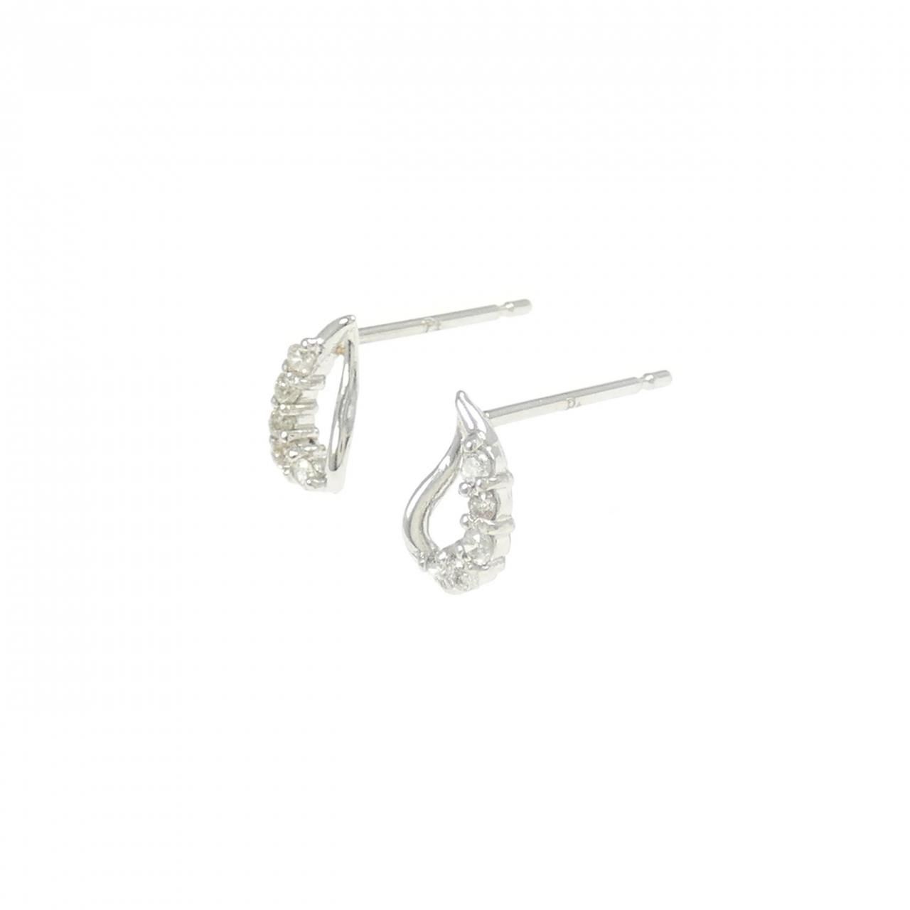 PT天然ダイヤモンド4本爪ピアス 計0.4ct ほんのりブラウン PT/K18PG