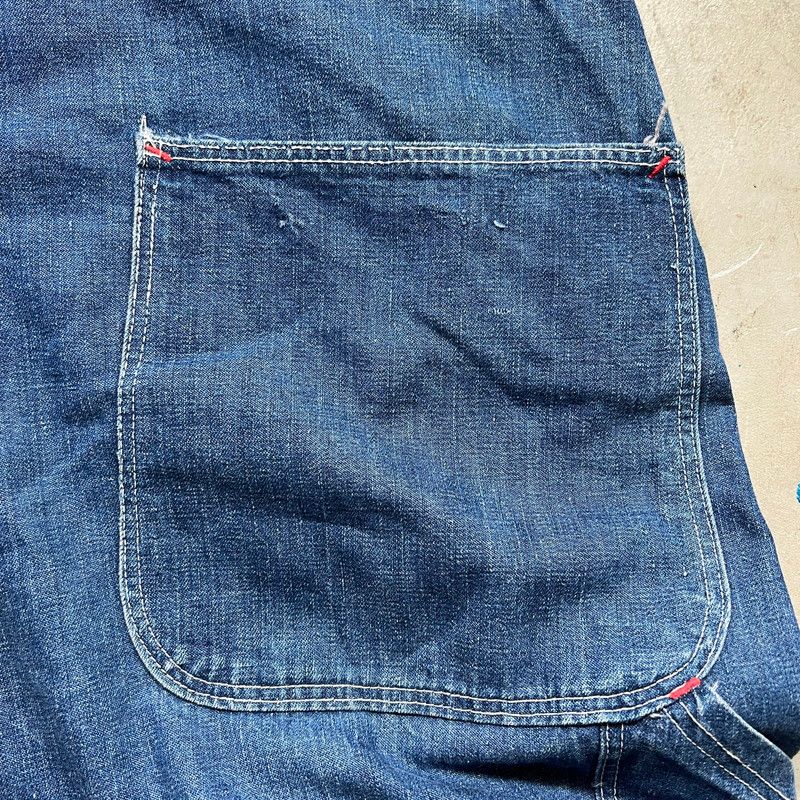 Unknown ~40's デニムオーバーオール 大戦モデル 月桂樹ボタン