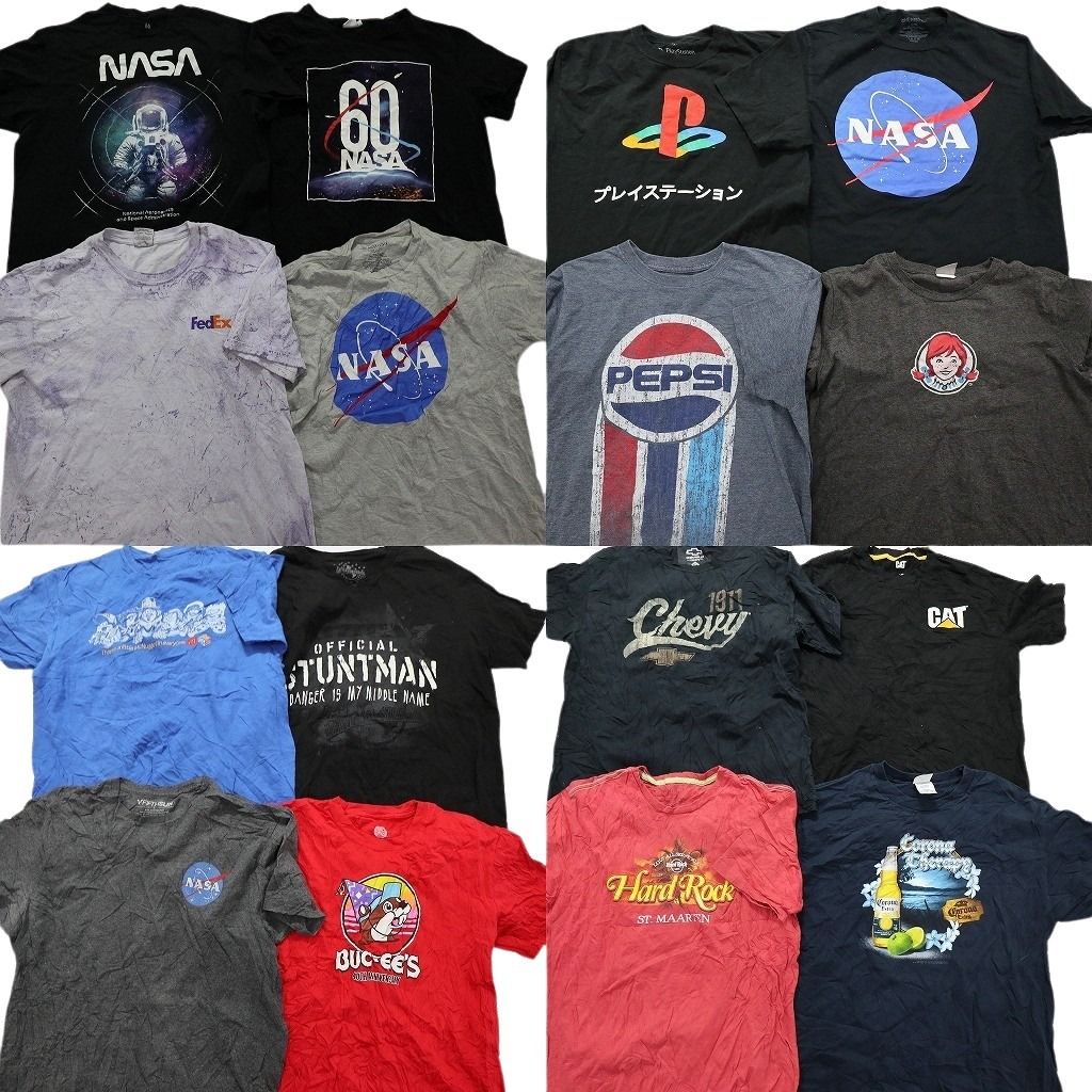 古着卸 まとめ売り 有名企業 半袖Tシャツ 16枚セット (メンズ L ) NASA フェデックス バッキーズ プレステ 中古 古着 MY8252
