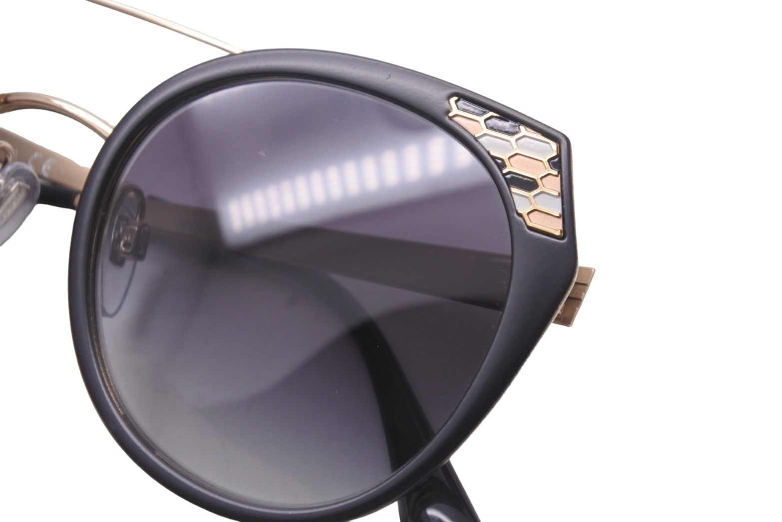 極美品 BVLGARI ブルガリ セルペンティ サングラス ブラック ゴールド