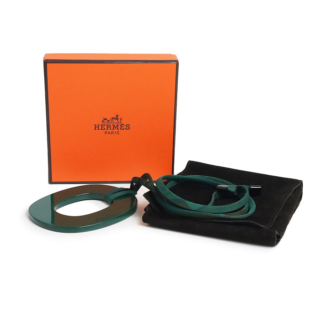 HERMÈS ネックレス イスム ピグマン バッファローホーン ラッカーウッド HERMES （美品）エルメス イスム ピグマン TPM ペンダント