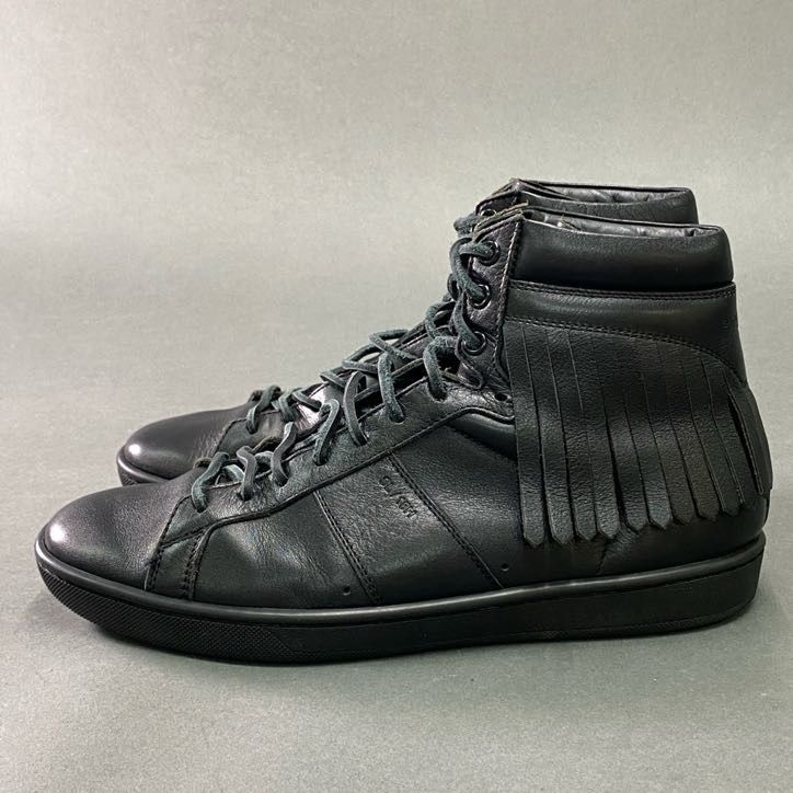 7f5 《美品》 SAINT LAURENT サンローラン フリンジ レザースニーカー  