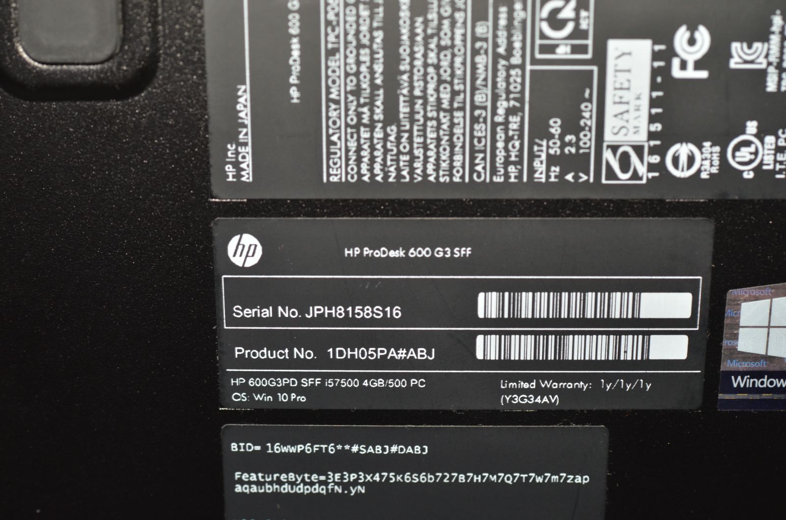 省スペースデスクトップPC 日本製 HP Probook 600 G3 SFF Windows11+