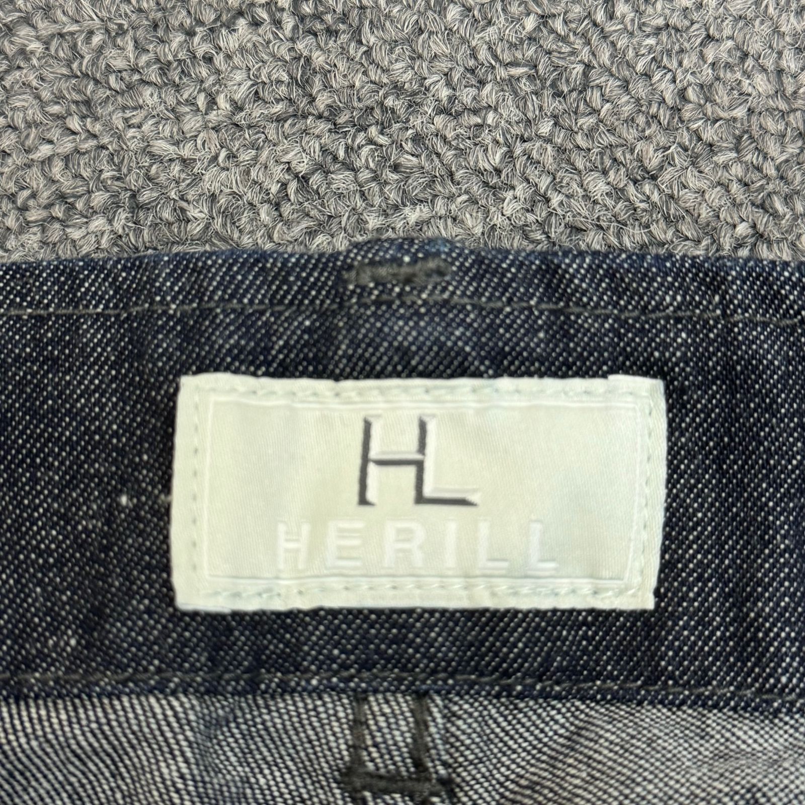 定価58300円 新品 HERILL 23SS Nepdenim M44 Trousers ネップデニム M44トラウザーパンツ ワイドパンツ ヘリル 23-030-HL-8080-1 インディゴ 0 69548A6