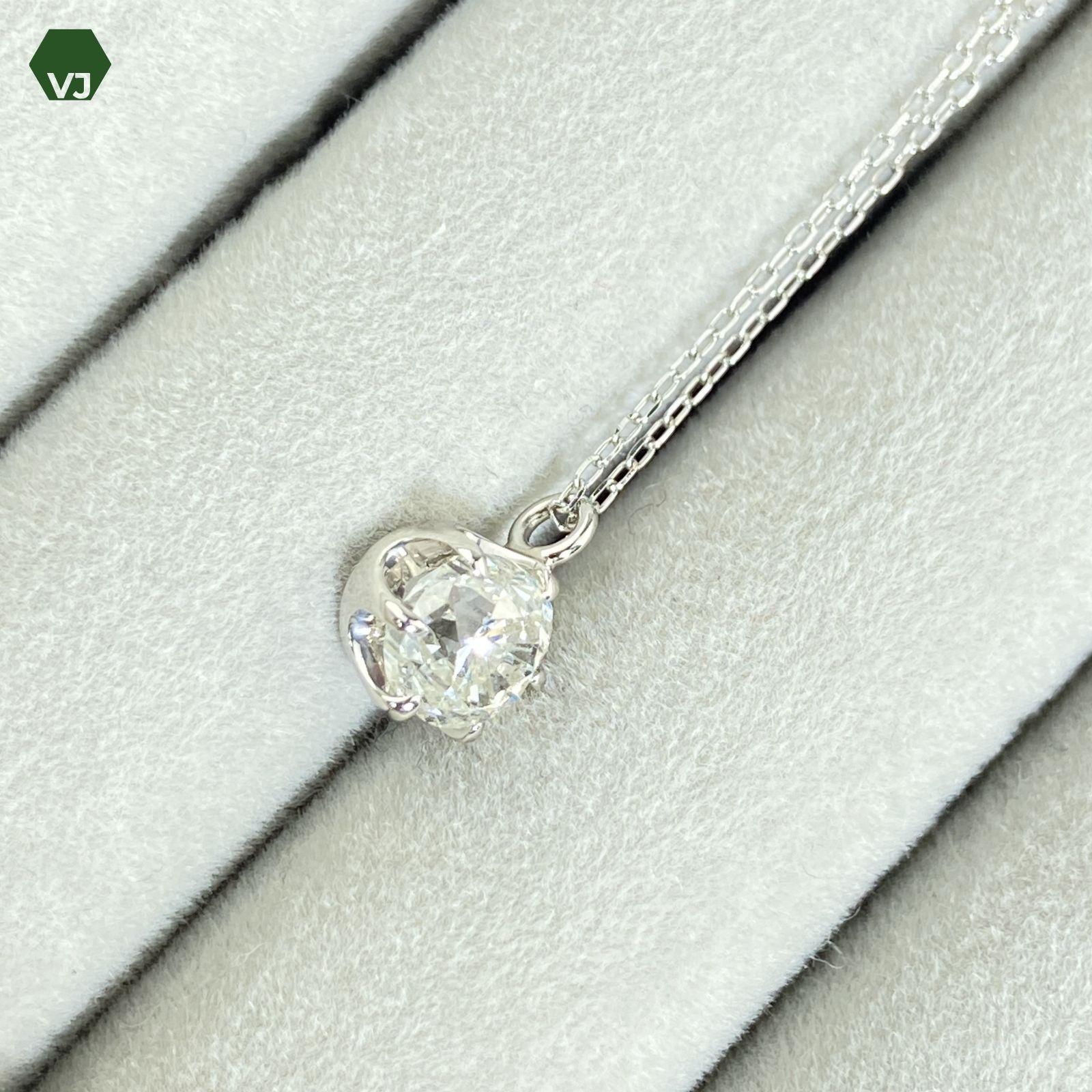 23-11】一粒ダイヤモンド ネックレス D1.005ct【中古】【PT900/PT850 