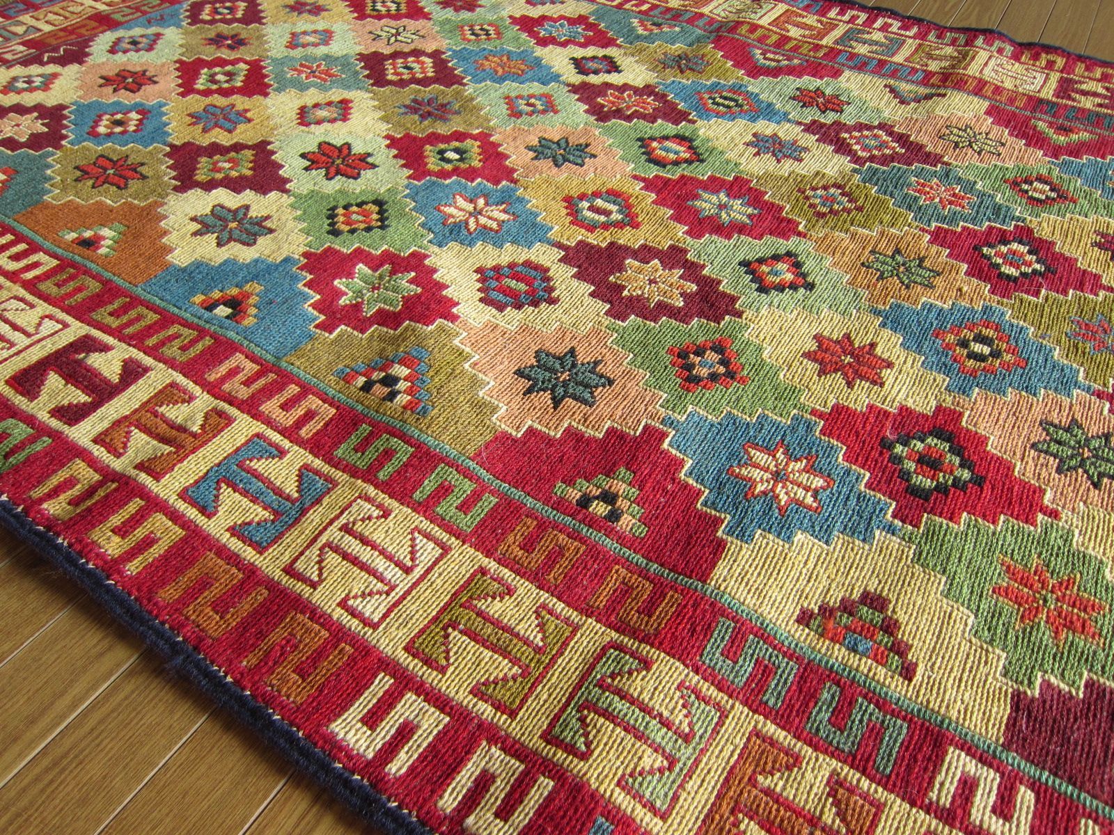 【145×104】イラン直輸入アゼルバイジャン産キリム・KILIM2055-362-18