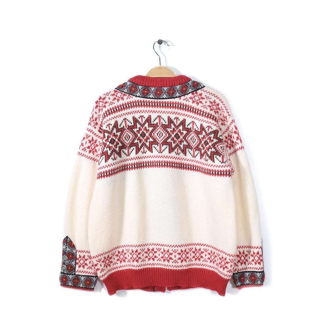 【美品】DALE OF NORWAYチロリアンニット ノルディック メタルフック 70s DALE OF NORWAYノルウェイ製 ノルディックカーディガン
