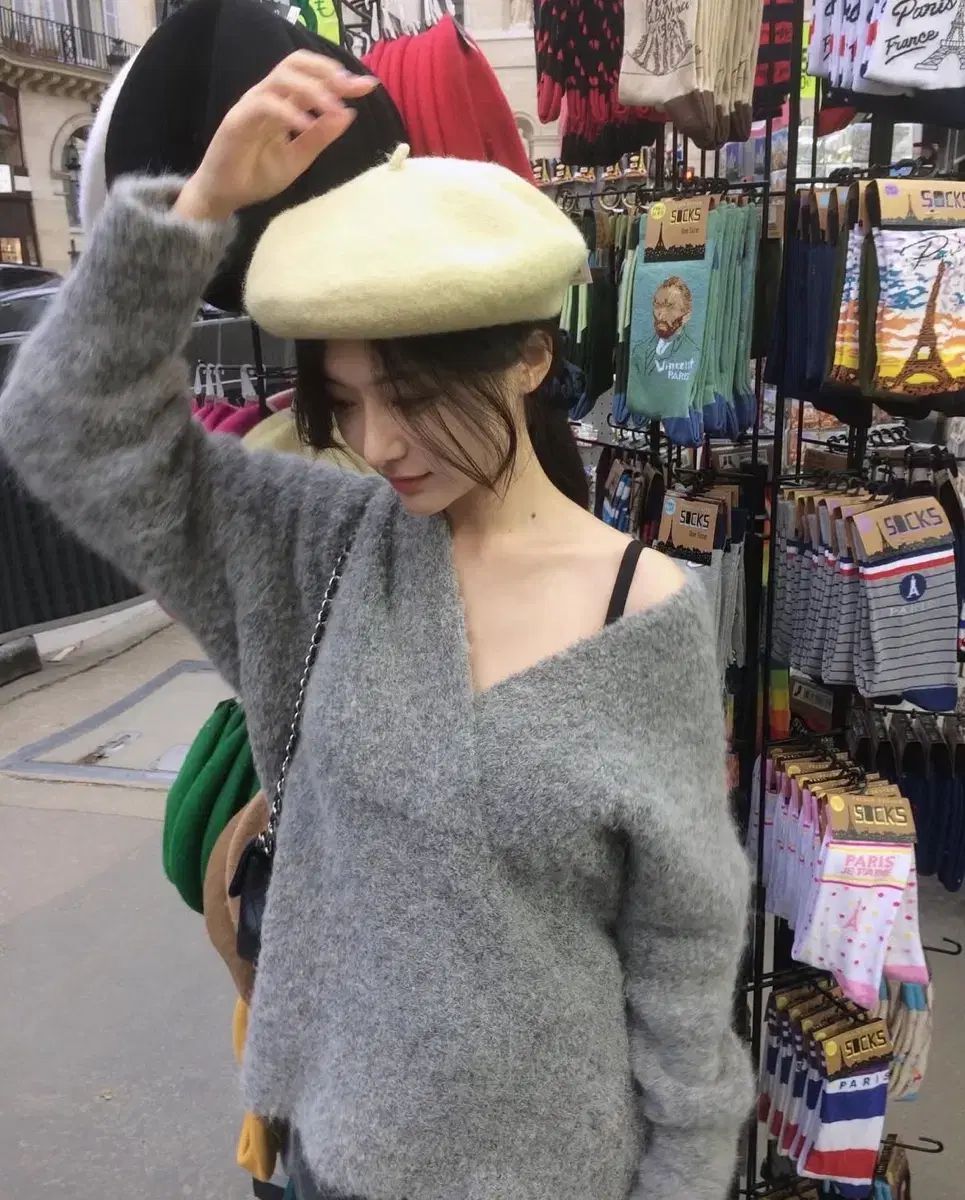 ユンスルショップ marle shawl sweater grey