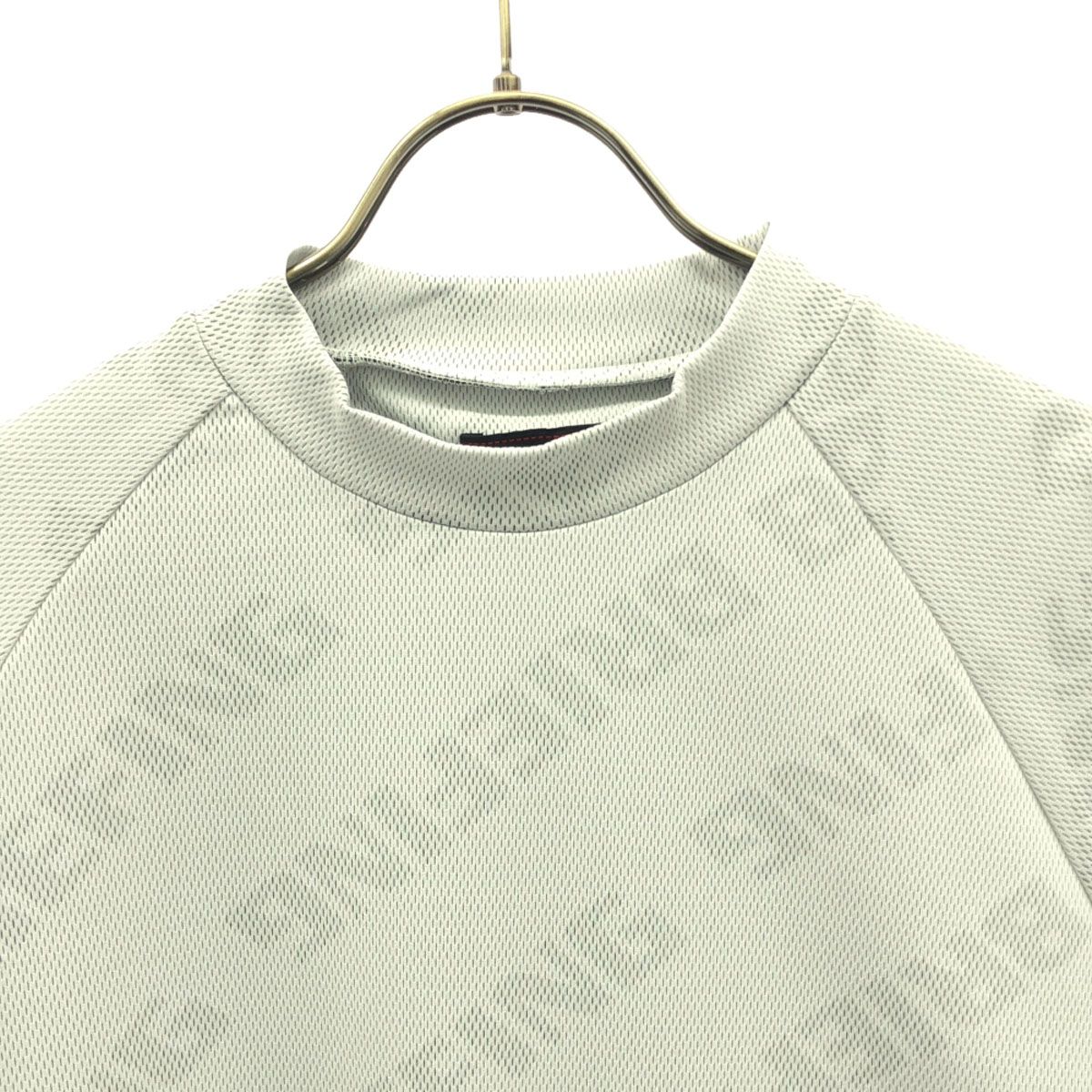 BRIEFING - 古着 BRIEFING ブリーフィング 日本製 総柄 ゴルフ 長袖 ハイネック シャツ M ホワイト RELAXED FIT メッシュジャガード生地 メンズ BRIEFING ブリーフィング 日本製 総柄 ゴルフ 長袖 ハイネック