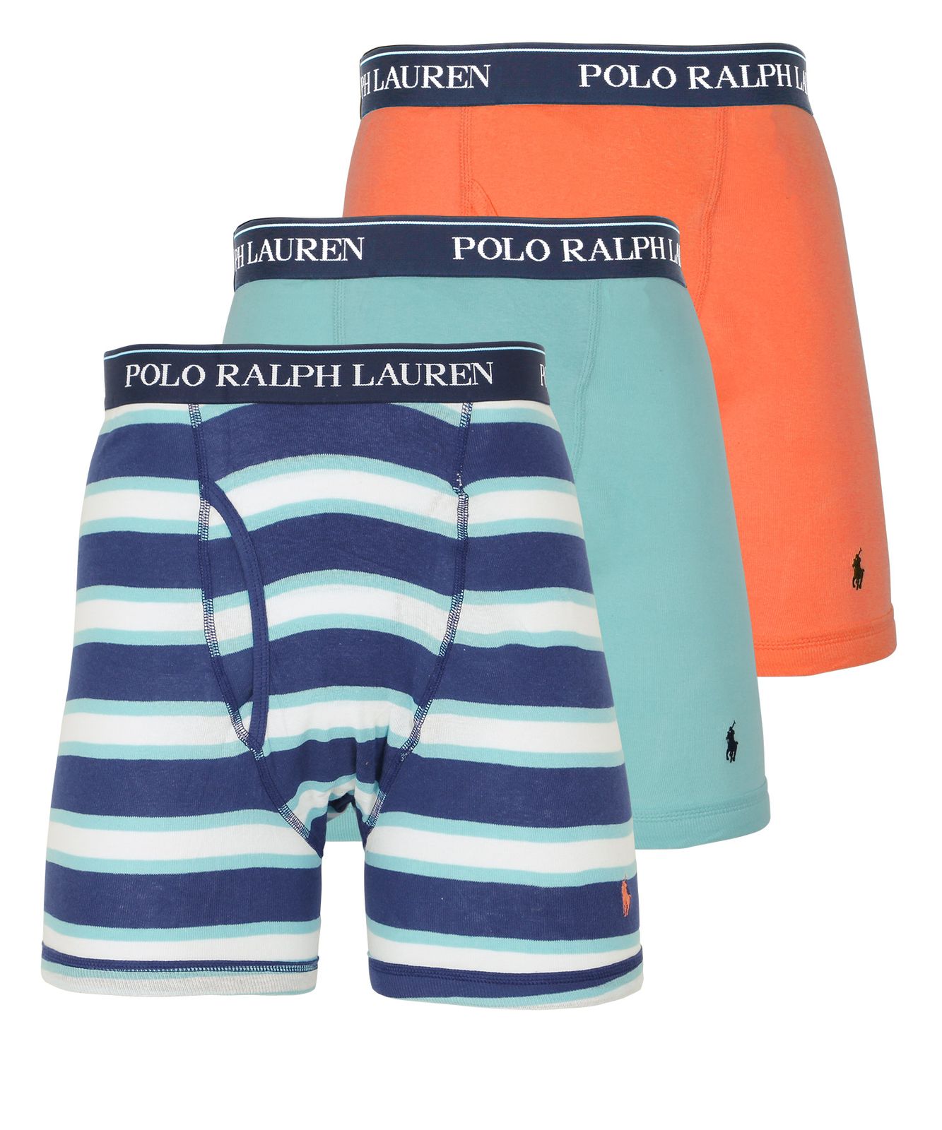 並行輸入 3枚セット Classic Fit Cotton メンズ ロングボクサーパンツ 510267 ブルーボーダーセット
