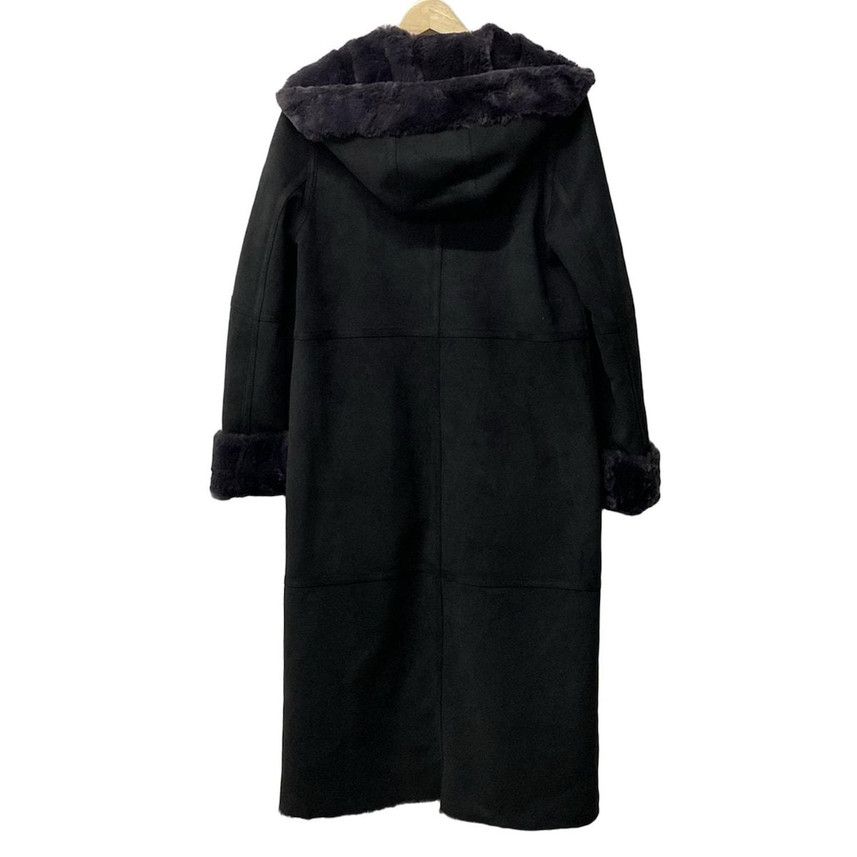 lemonplet レモンプレット コート サイズMedium M レディース - 黒 長袖 フェイクムートン ロング丈 ジップアップ 秋 冬