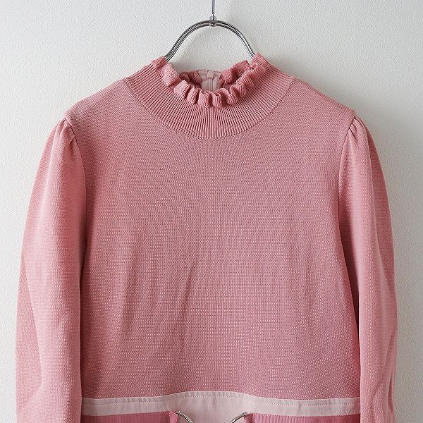 M'S GRACY フリル袖ピンクニット 38 M's GRACY エムズグレイシー 長袖ニット サイズ:38 ピンク