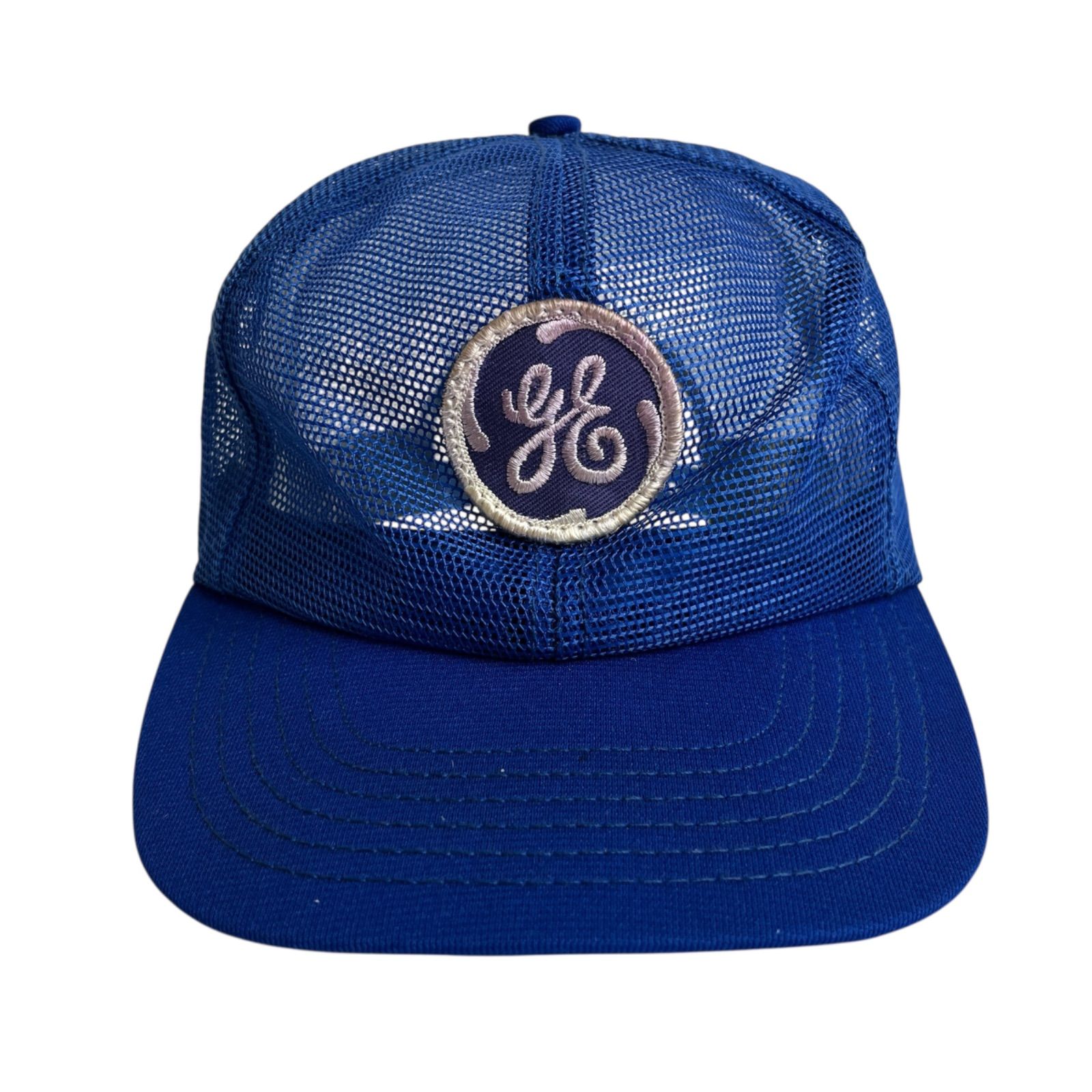 キャップ|帽子 アメリカ製 80年代 GE ジーイー ゼネラルエレクトリック オールメッシュ ビンテージ ワッペン ブルー 青