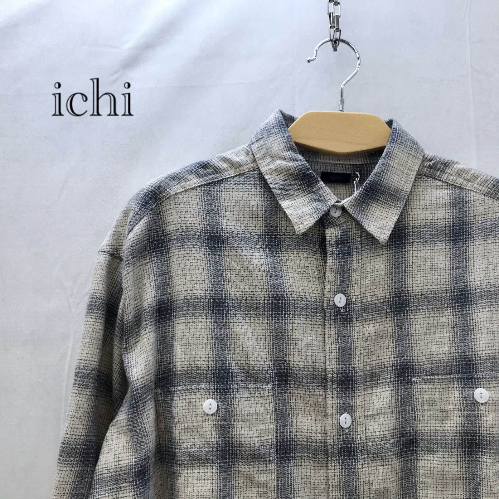 新品タグ付き ichi P220719 A イチ チェックシャツ ブラウス トップス 