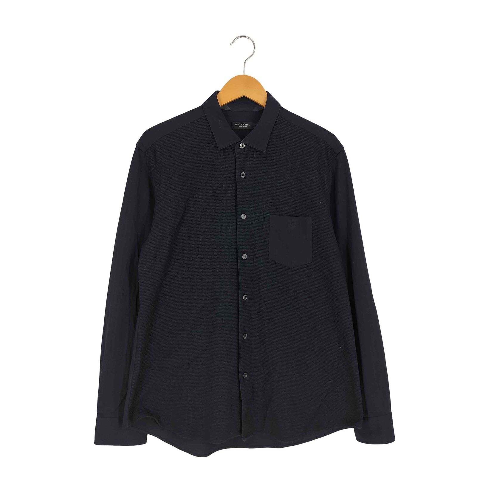 ブラックレーベルクレストブリッジ BLACK LABEL CRESTBRIDGE ロゴ刺繍 切替 ポケット レギュラーカラーシャツ メンズ import：L 