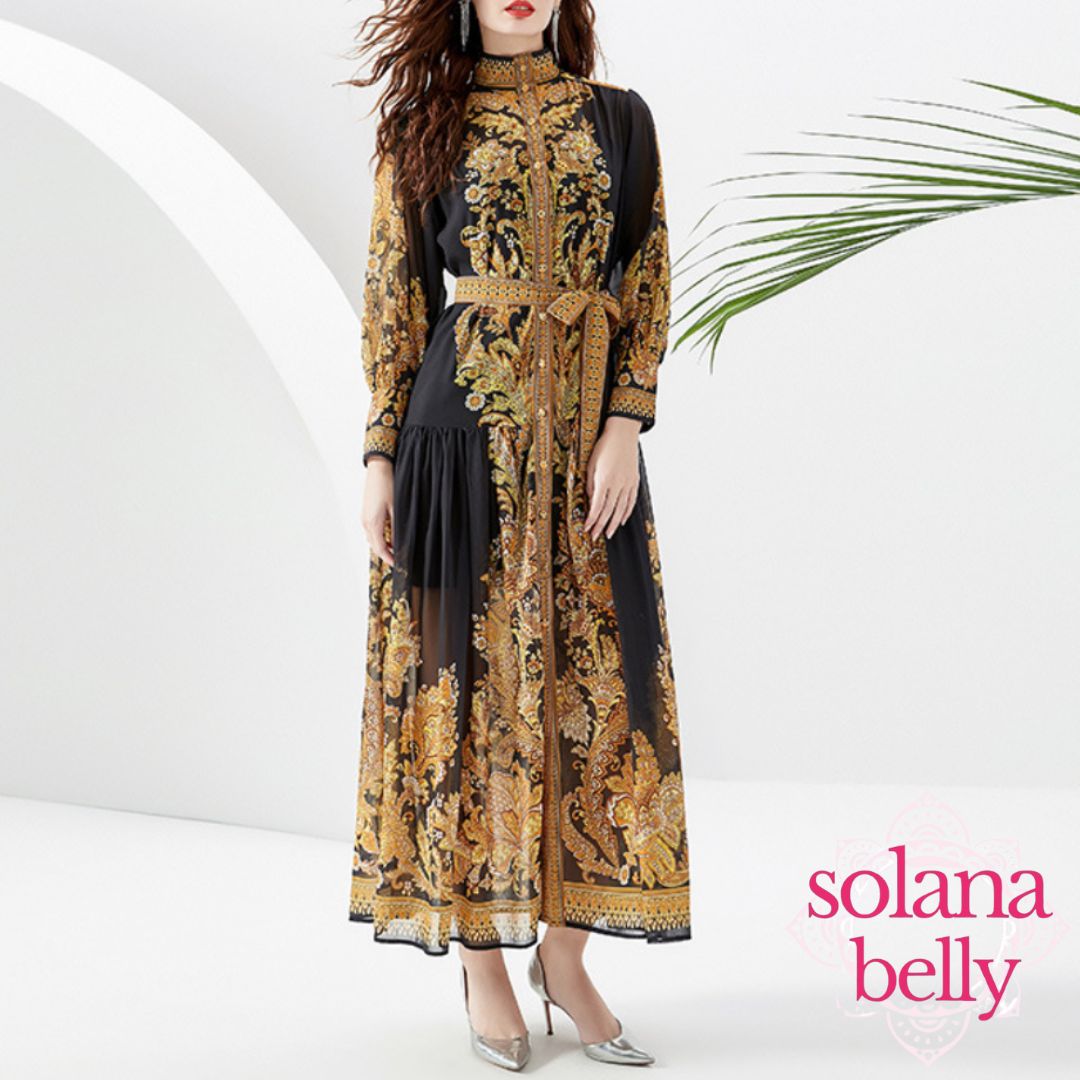 新品 ベリーダンス 前開き ガラベーヤ レディース ロング