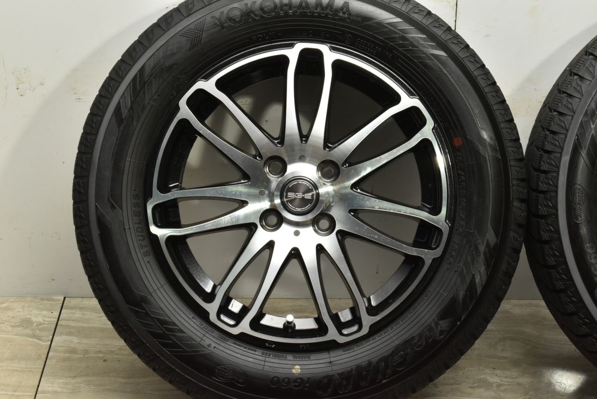 【程度良好品】SG-E 15in 5.5J +42 PCD100 ヨコハマ アイスガード iG60 185/65R15 ヤリス アクア ノート MAZDA2 デミオ フリード 送料無料