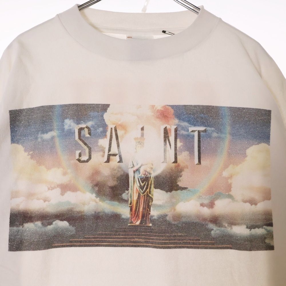 SAINT MICHAEL ホワイトアイボリー 長袖プリントスウェット イラスト SAINT MICHAEL (セントマイケル) 24AW SAINT PICTURES 両面