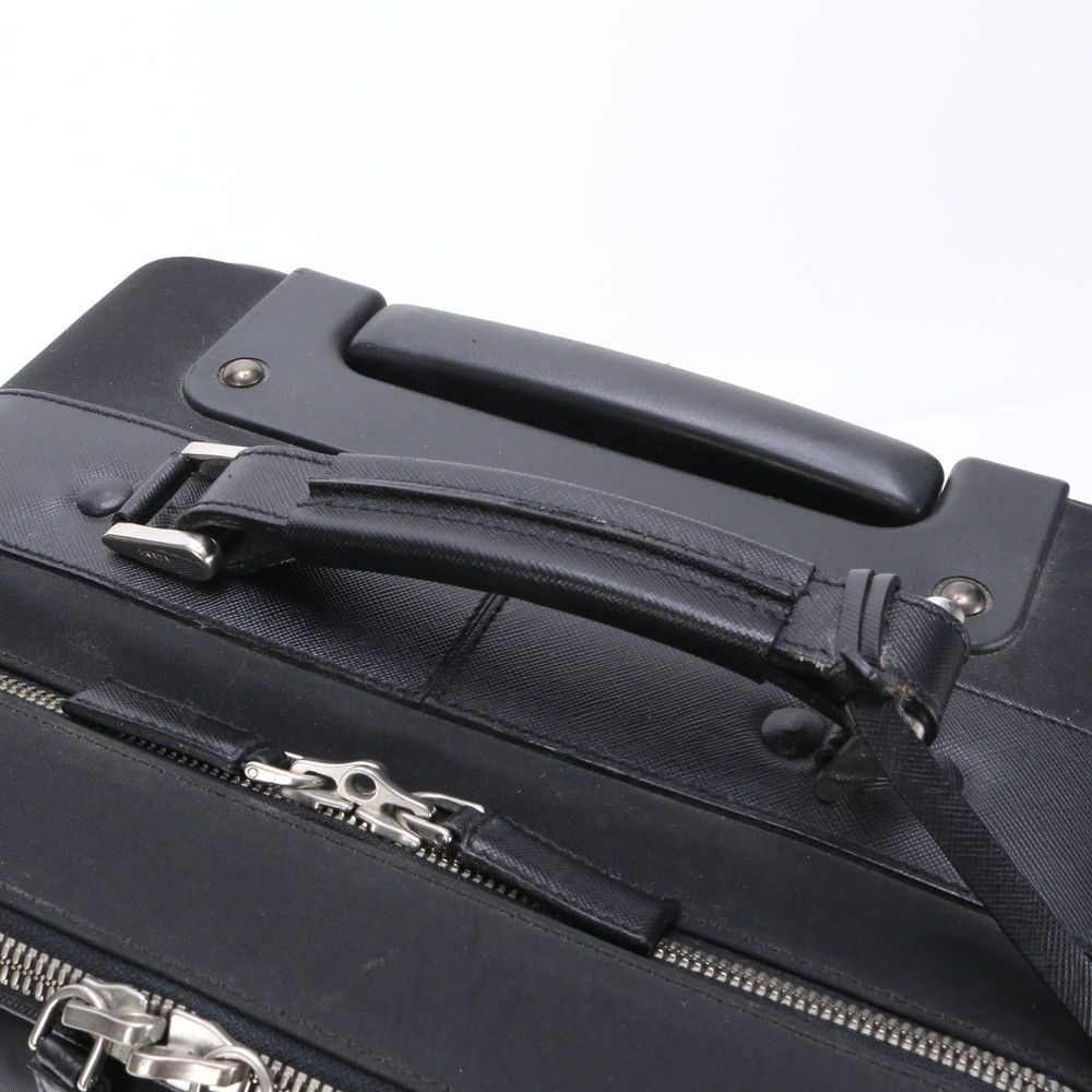 極美品✨プラダ　三角ロゴ　サフィアーノレザー　テスートナイロン　キャリーケース PRADA プラダ Re-Nylon xサフィアーノ レザー カードケース