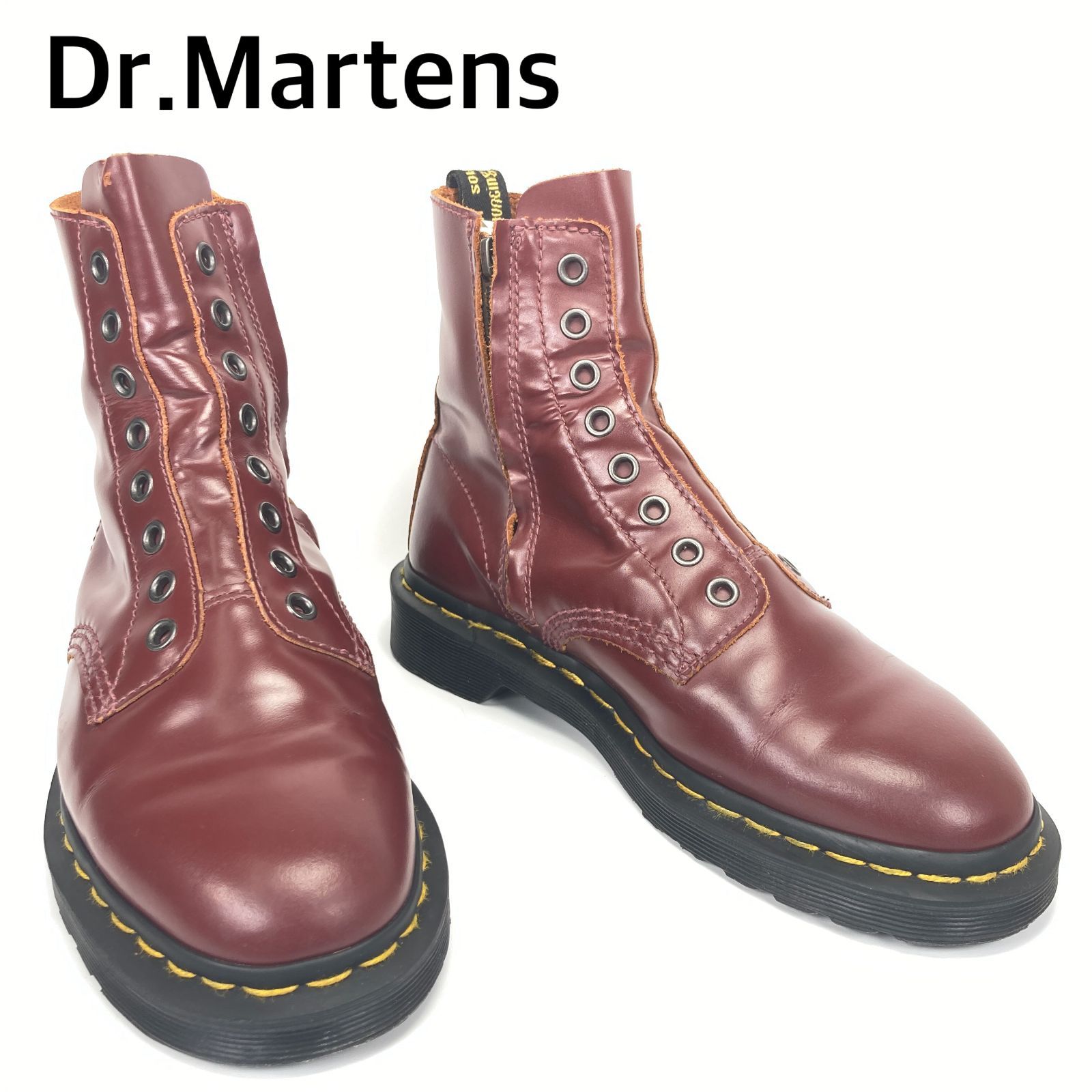 Dr.Martens ドクターマーチン 1460LL サイドジップ ブーツ UK4 23cm チェリーレッド 上質レザー レディース 革靴 歩きやすい きれいめカジュアル