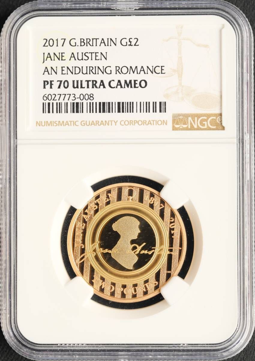 2017 イギリス エリザベス2世 ジェーンオースティン 200周年 2ポンド金貨 NGC PF70 UCAM アンティークコイン