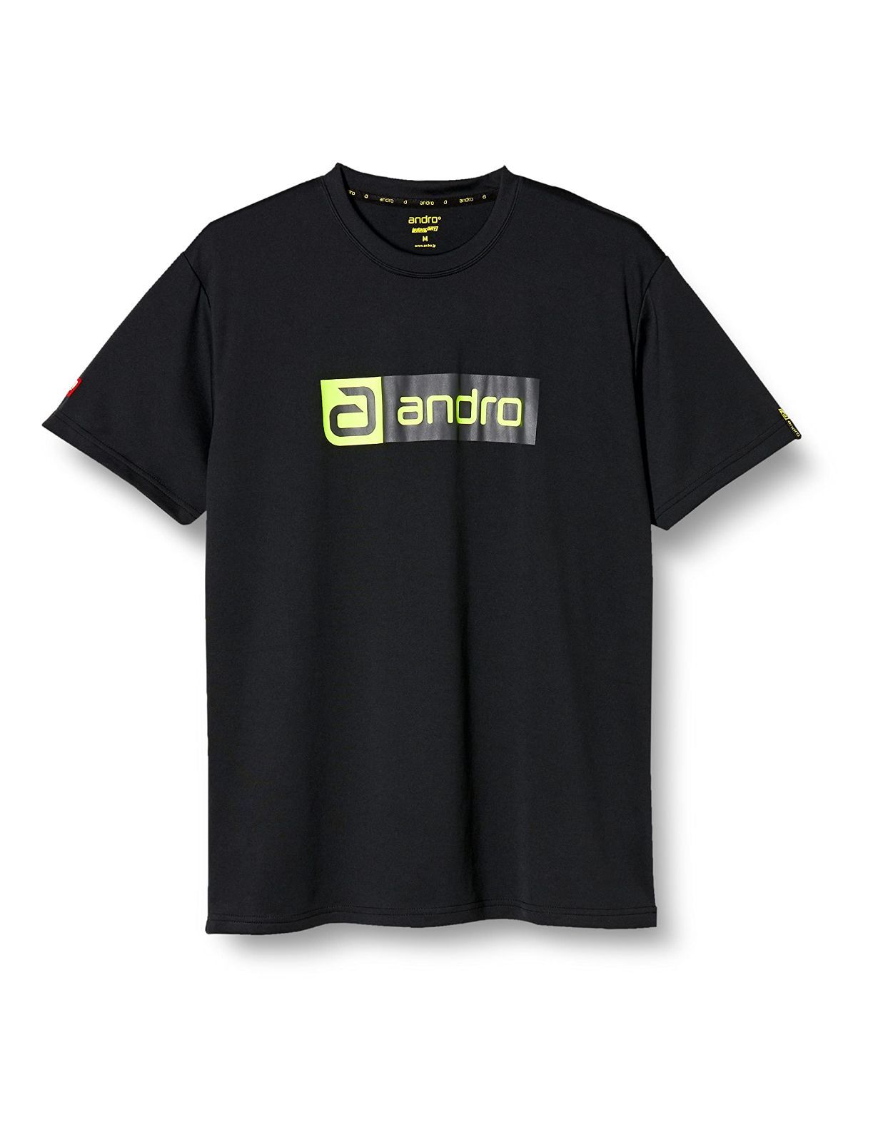 ブラック×ネオンイエロー_M andro(アンドロ) 卓球 Tシャツ ブラック×ネオンイエロー_M andro(アンドロ) 卓球 Tシャツ