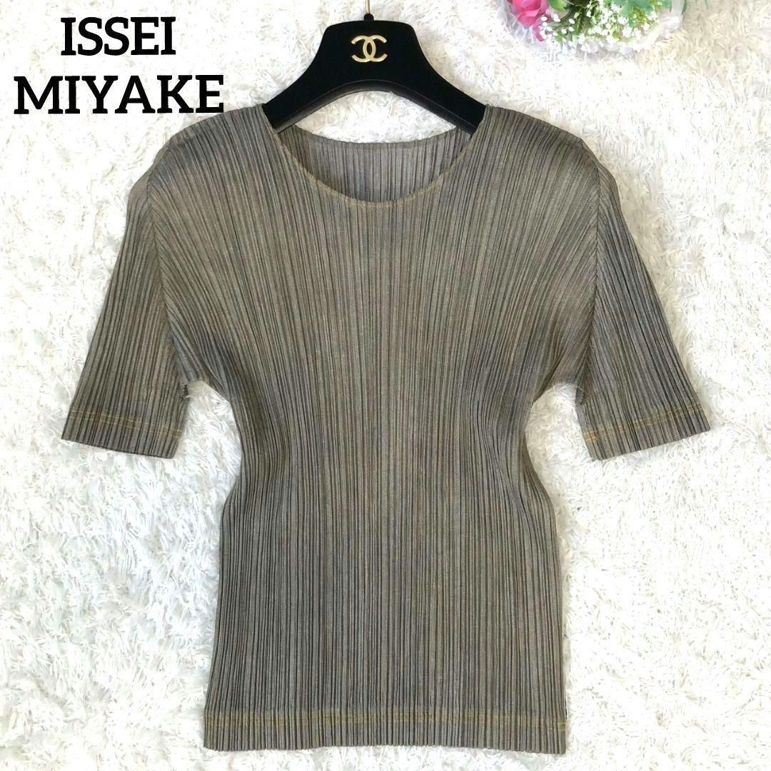 ISSEY MIYAKE PLEATS PLEASEプ 地図柄 グレージュ 4-