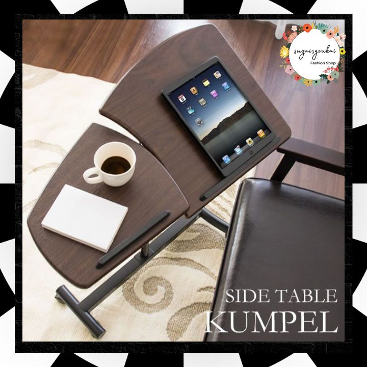 グレー合成石モダンテーブル 2段棚付き ロー テーブル 棚 付き