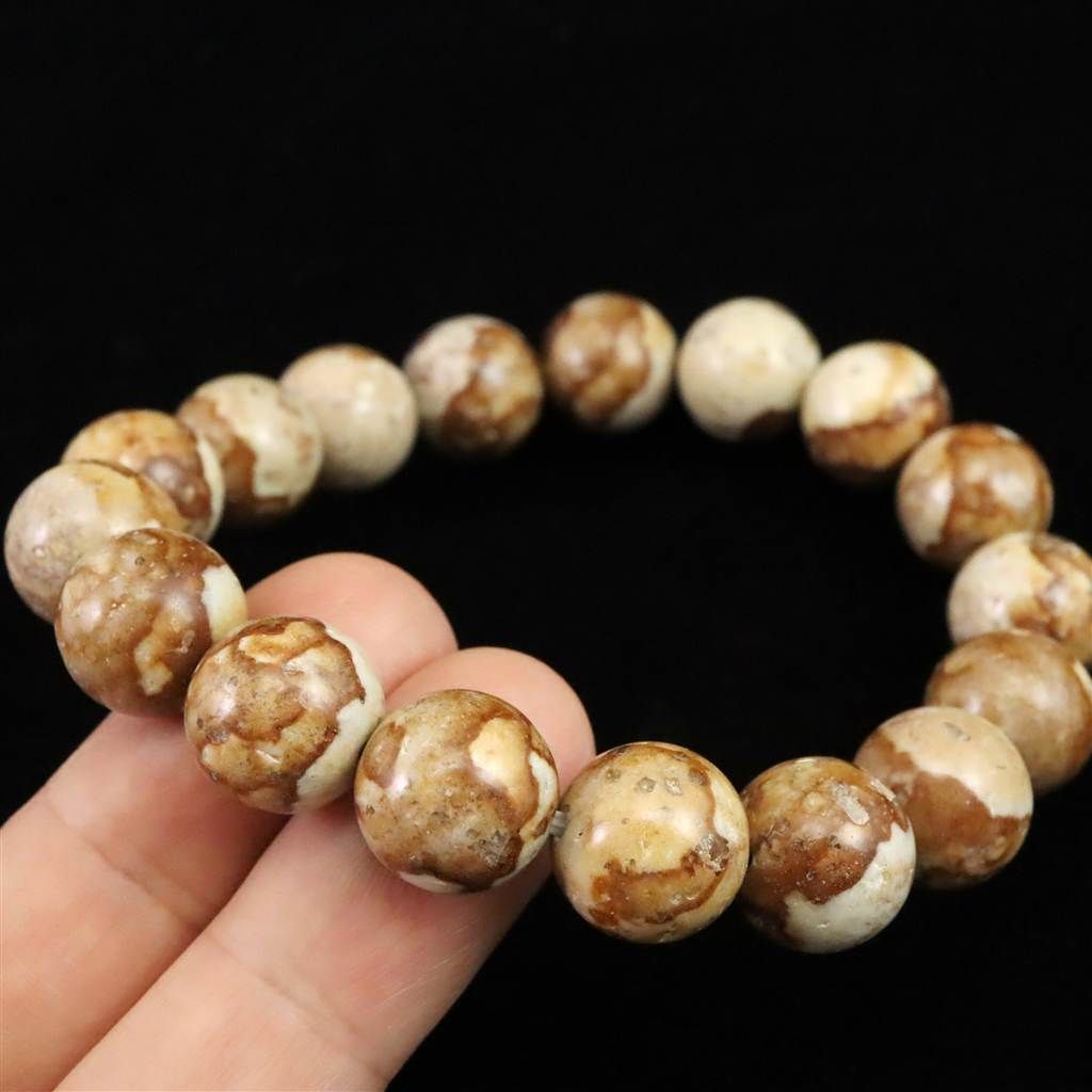日本の石　姫川薬石　ブラウン系　　③ 天然石ブレスレット 姫川薬石ブレスレット 10mm玉 】 | めのうの店川島【公式通販