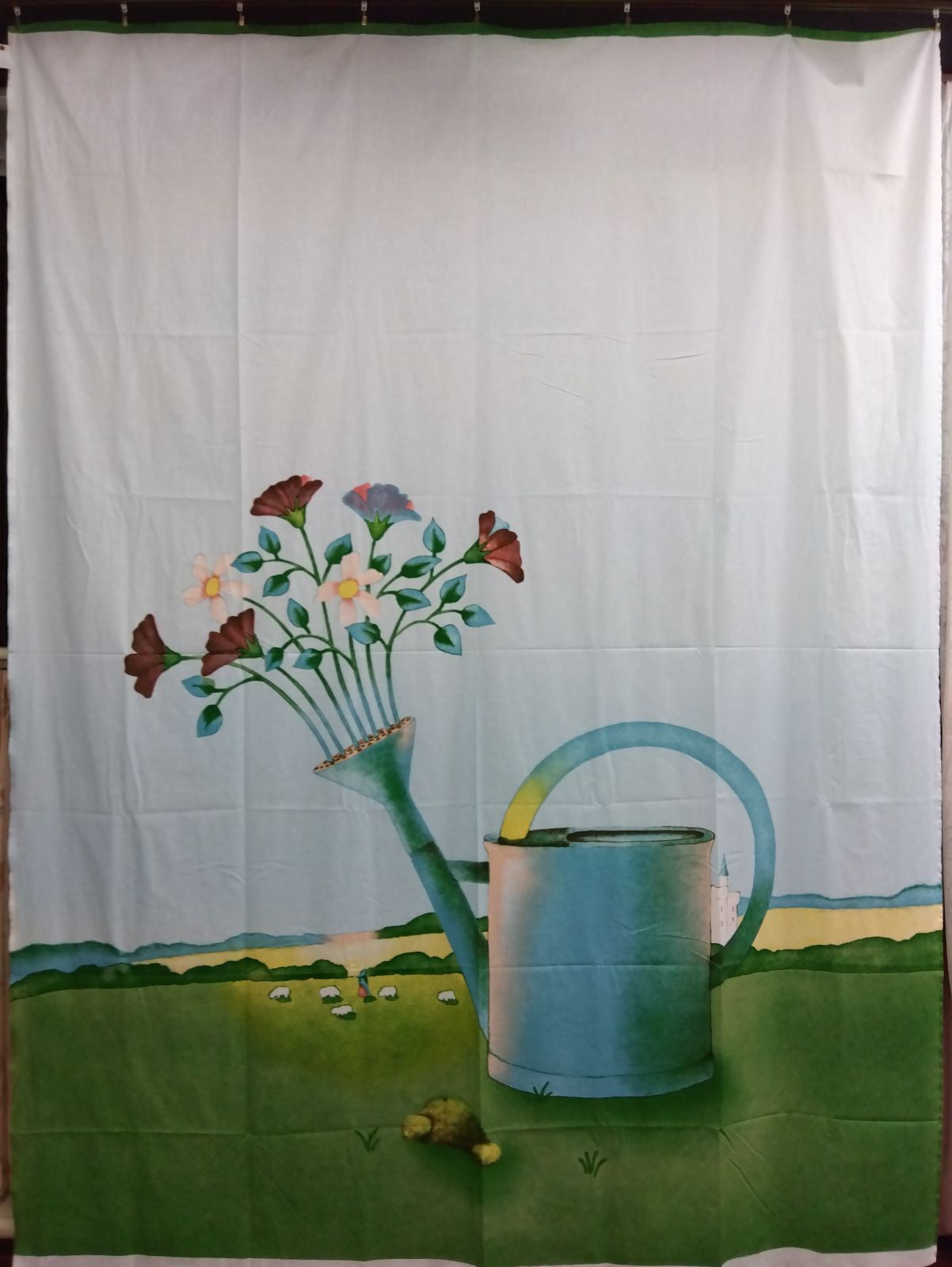 暖簾『鳥獣戯画 弓 腕比べ』水墨画家による肉筆 一点物 暖簾『鳥獣戯画