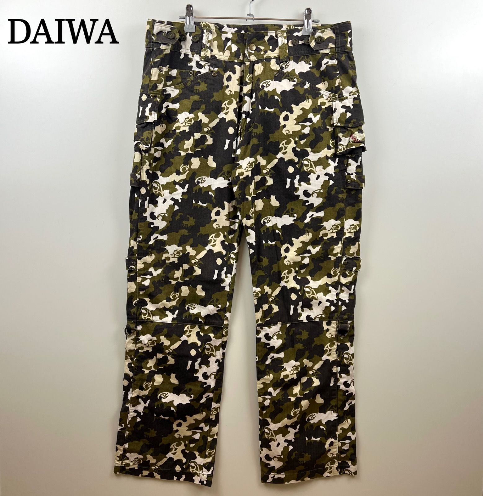【はなもげら】Daiwa 迷彩フィッシングパンツ Lサイズ DAIWA outblaze camo roll-up pants LL OP-8013 ダイワ精工