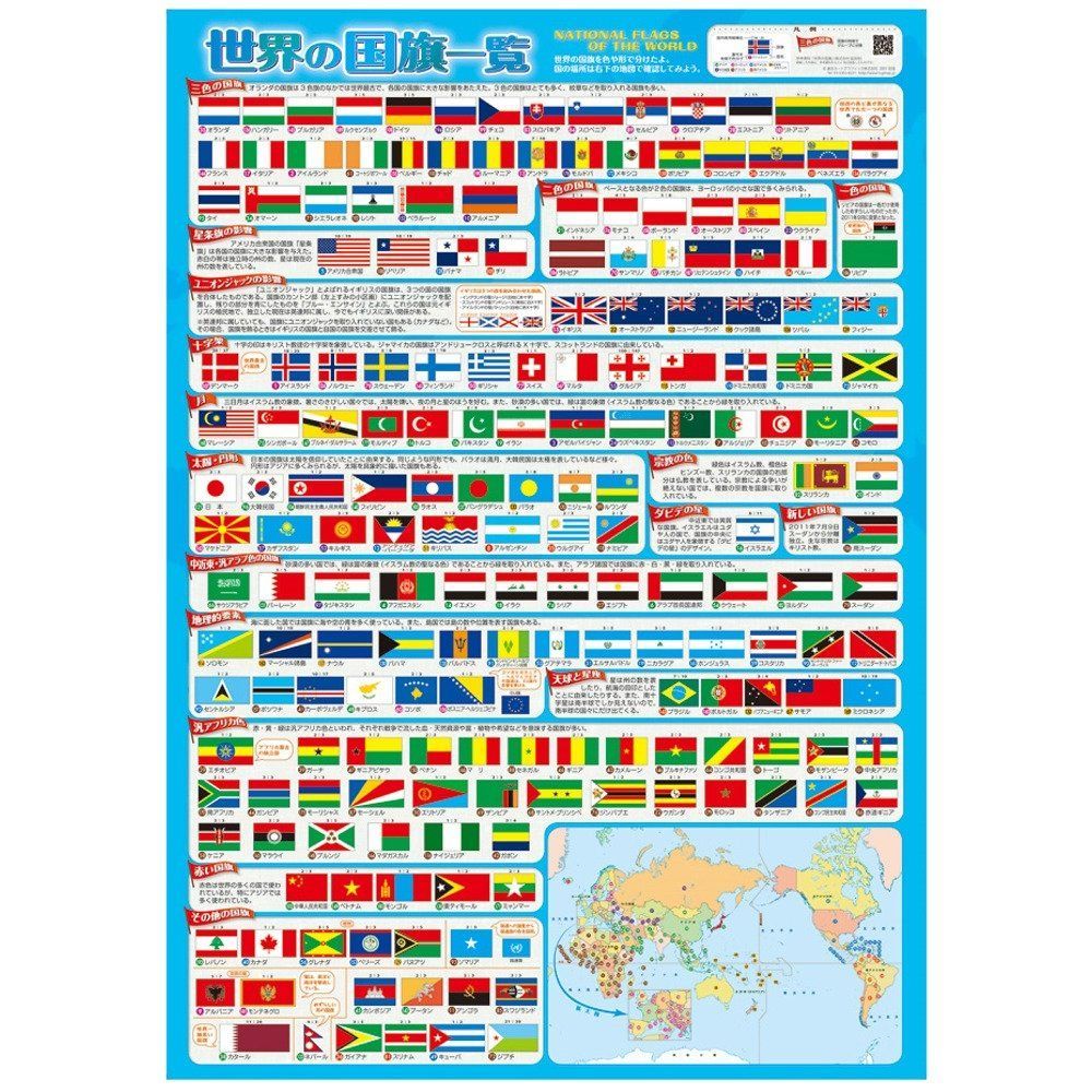 激安セール】東京カートグラフィック 世界の国旗一覧 A2 MP01F ひまわり商店 メルカリ