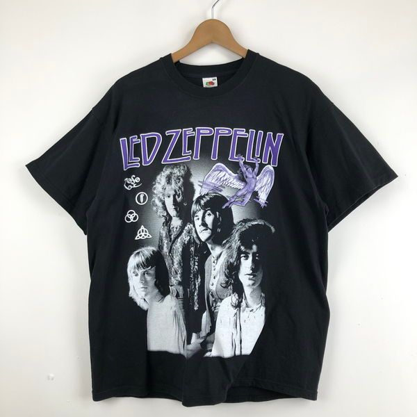 【古着】 LED ZEPPELIN レッドツェッぺリン バンドTシャツ 両面プリント フォトプリント ブラック系 メンズXL 【中古】 n056311
