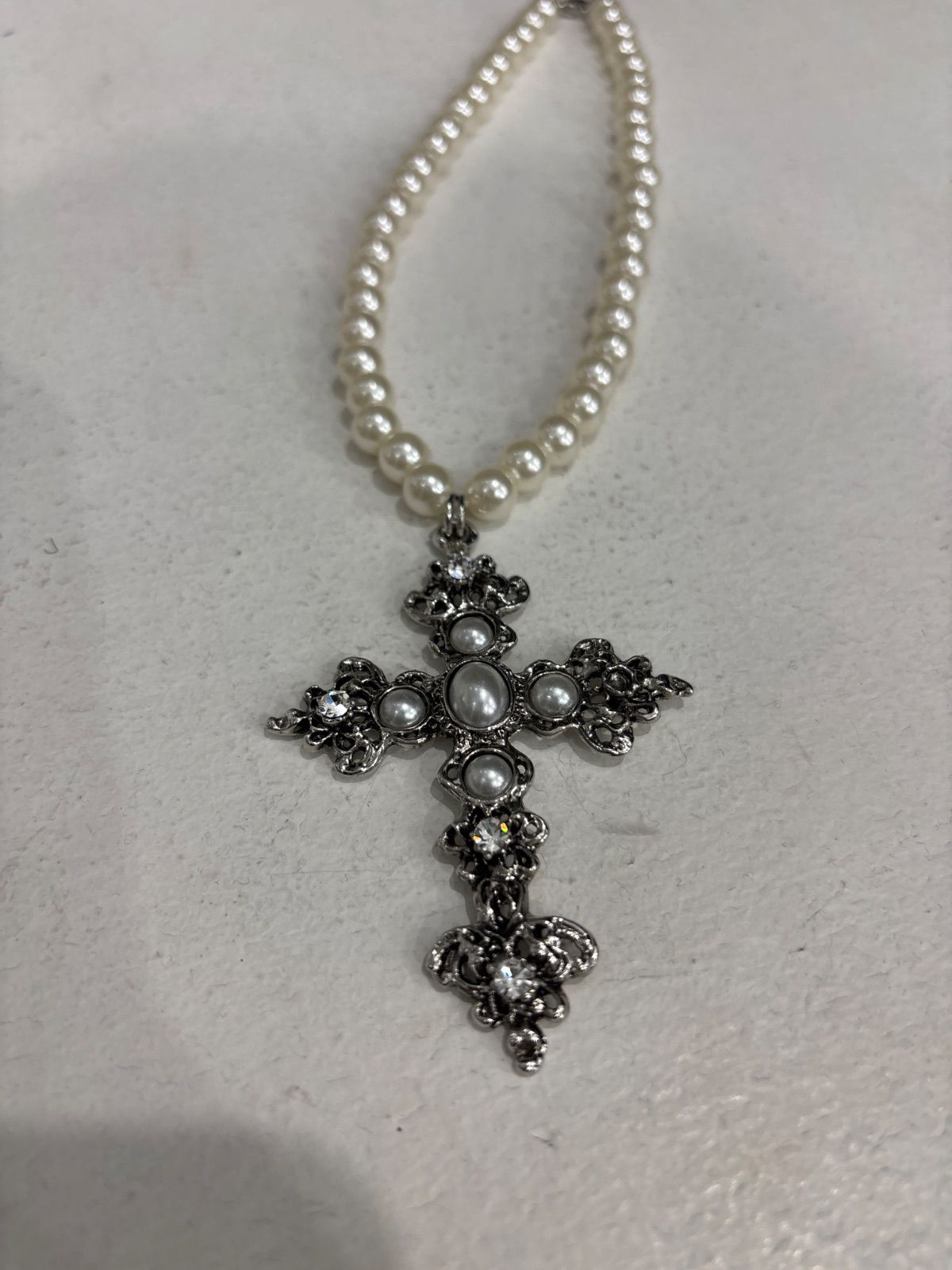 ⚠️訳あり⚠️受注制【Rosen Kreuz】pearl cross necklace