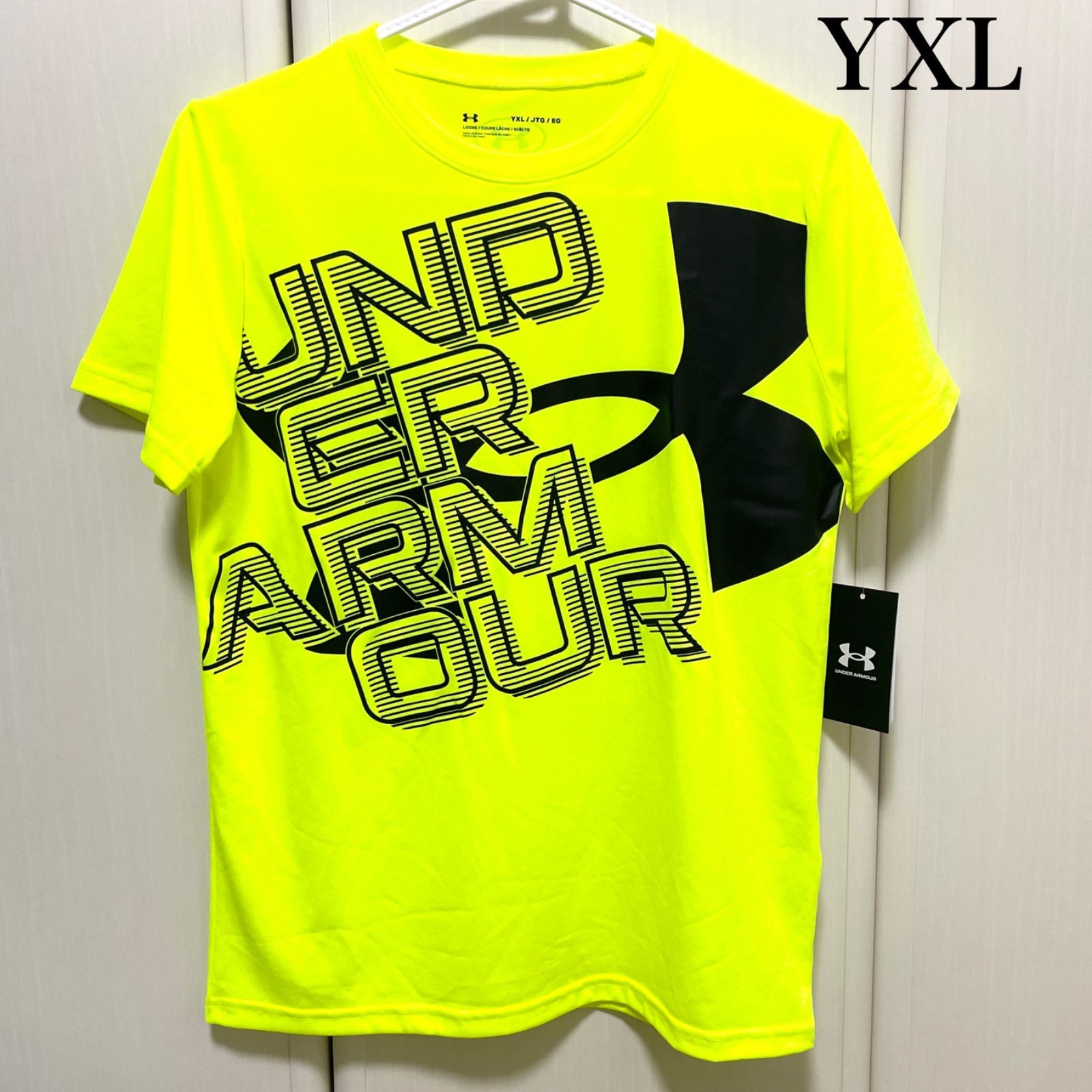 アンダーアーマー キッズ Tシャツ YXL UNDER ARMOUR 半袖 黄色