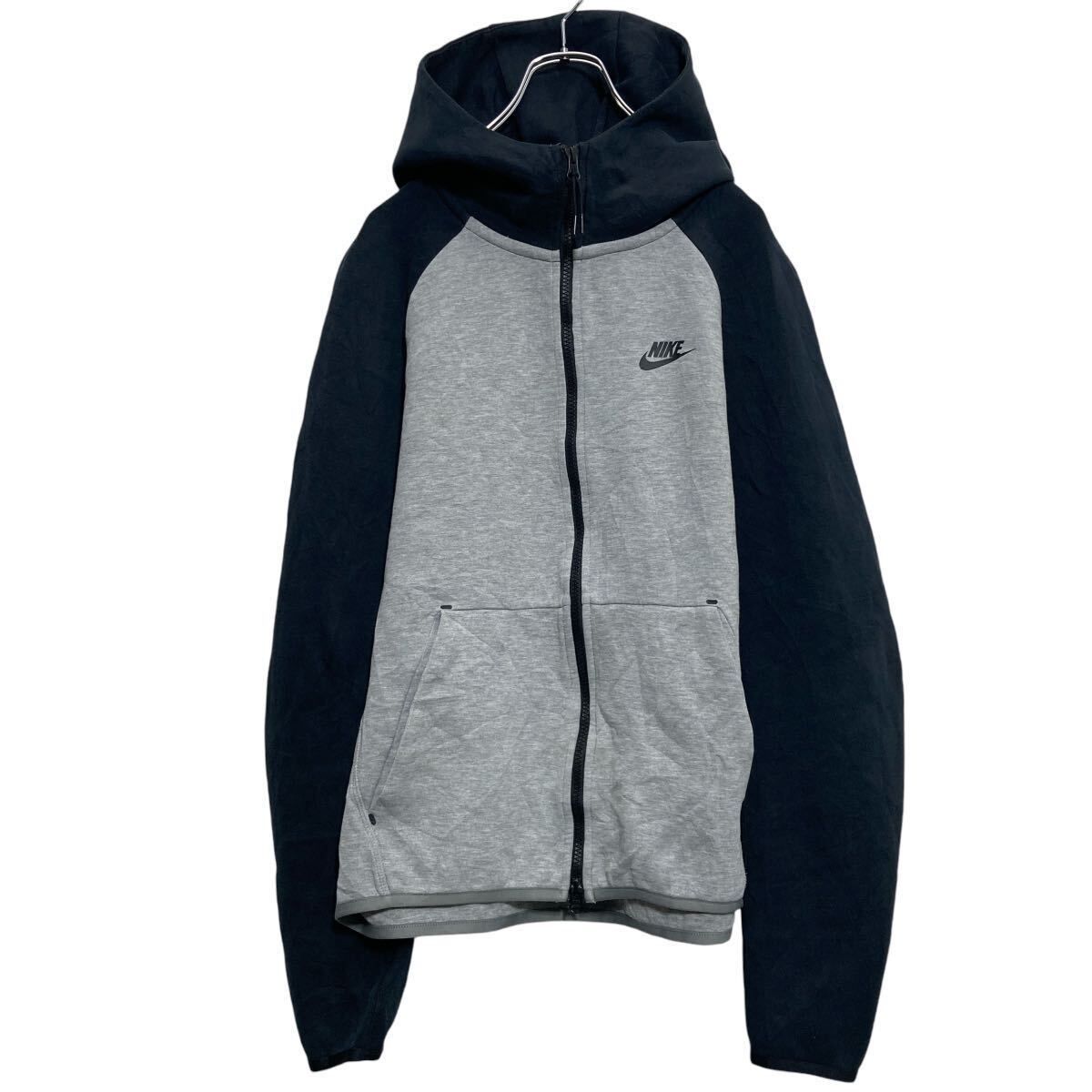 Nike ネイビー グレー スウェットパーカー 古着 NIKE プリント スウェット パーカー ナイキ S ブラック グレー