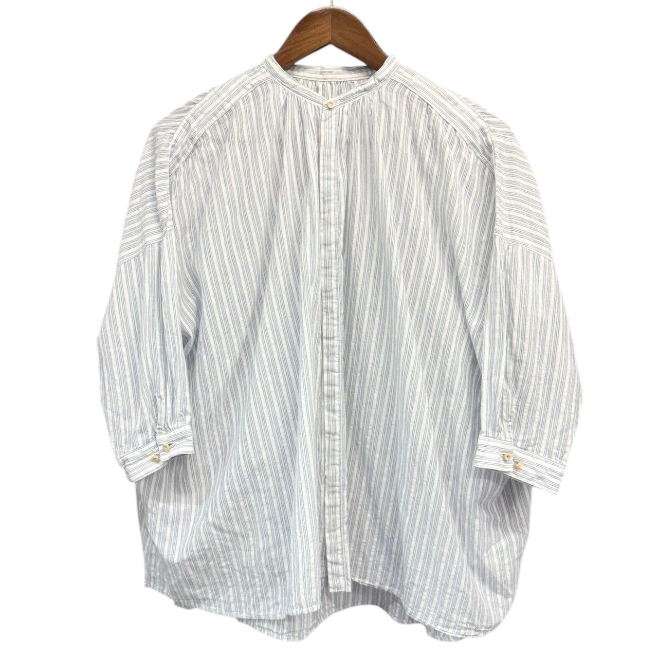 suzuki takayuki スズキタカユキ/カディコットンストライプシャツ suzuki takayuki スズキタカユキ khadi shirtⅠ [T001-14-1/off