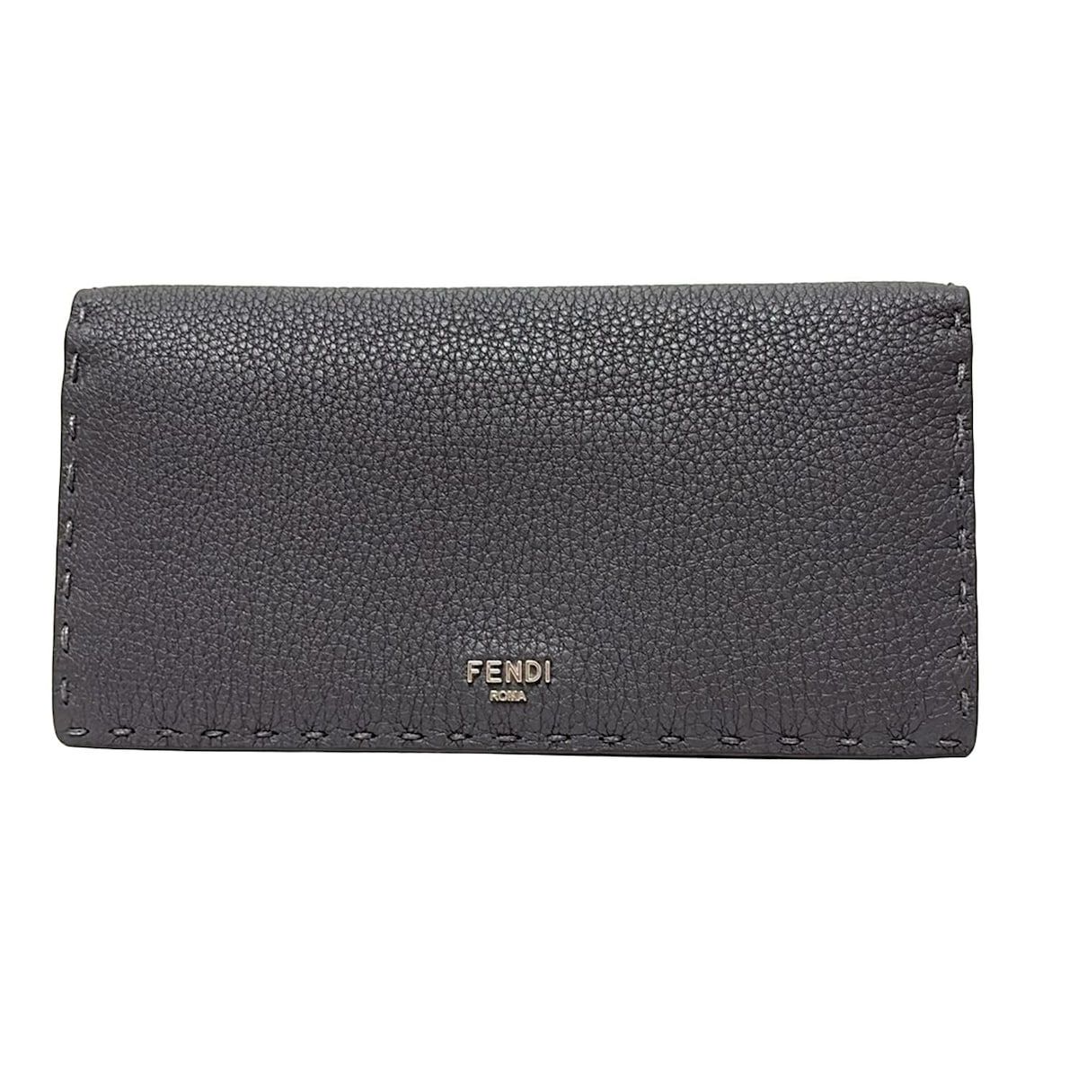 FENDI(フェンディ) 長財布 セレリア 7M0355 ダークグレー レザー