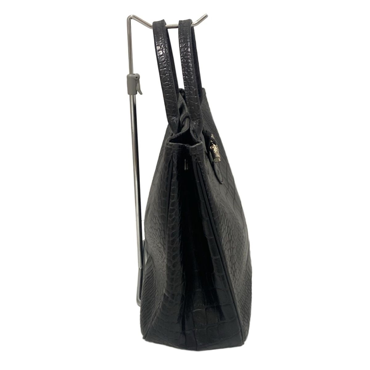 LONGCHAMP ロンシャン トートバッグ ロゾ レザー ブラック　保存袋付 LONGCHAMP(ロンシャン) トートバッグ ロゾ 黒 型押し加工 レザー