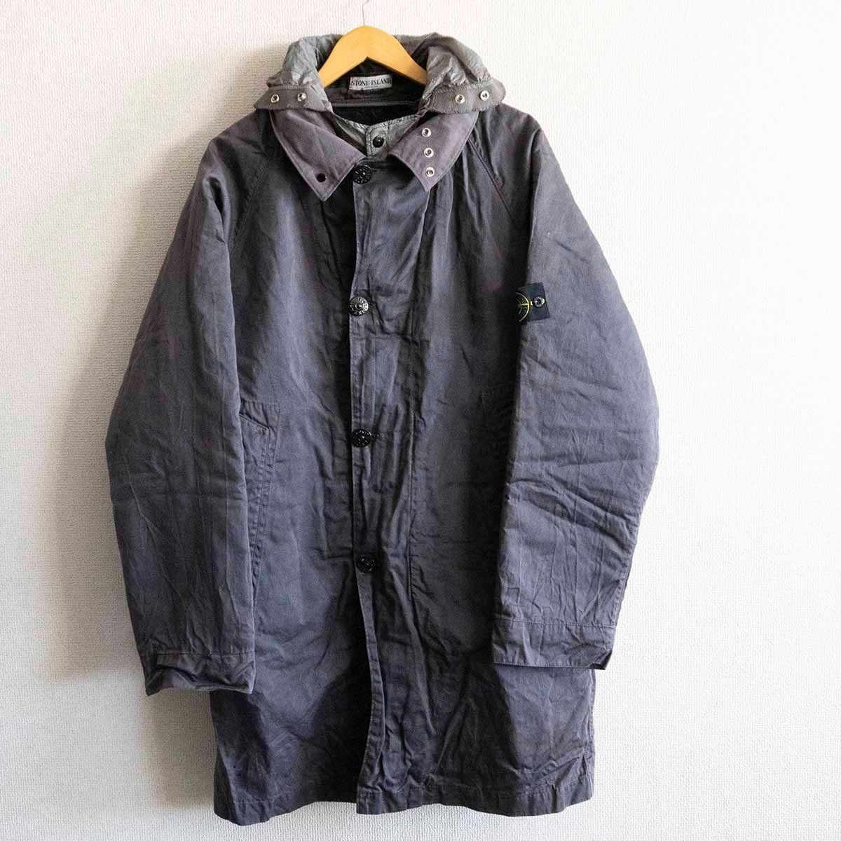 2004AW】STONE ISLAND【RASO-GOMMATO COAT】L コート ストーン 