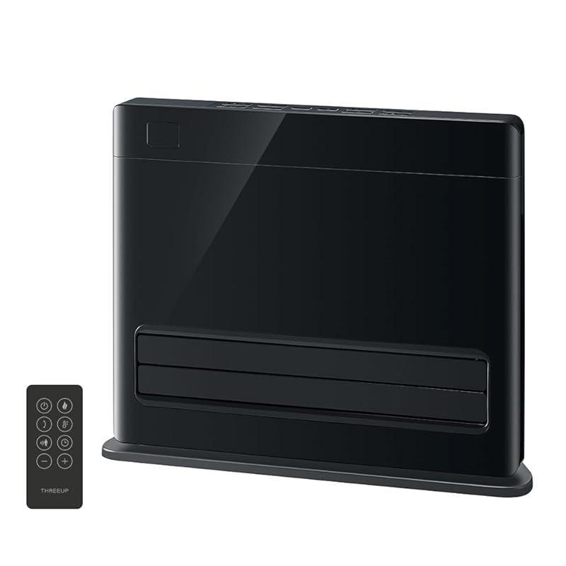 スリーアップ パネルセラミックヒーター 広範囲＆足元 オートルーバー搭載 節電センサー付 大風量 パワフルモード エコモード 温度設定 リモコン付 ブラック CH-AZ0683BK 1