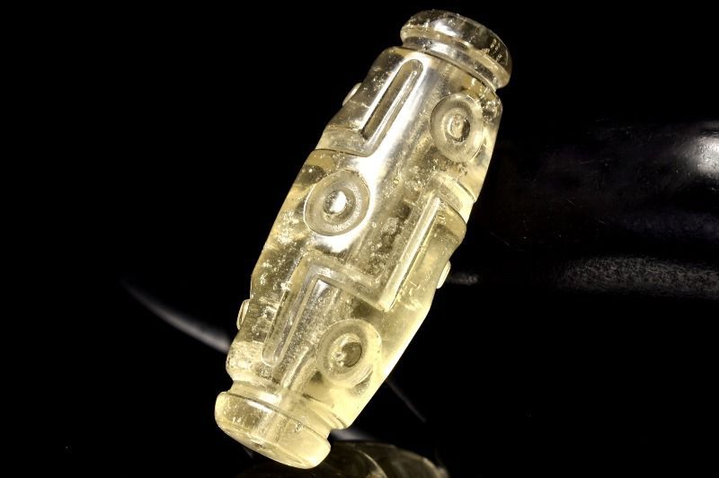1点物】AAA激レア☆透明レモンカラー リビアングラス 31x11mm