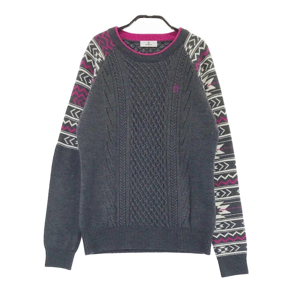 サイズ：L MUNSING WEAR マンシングウェア  ウール混 ニットセーター  グレー系 [240101398016] ゴルフウェア レディース ストスト