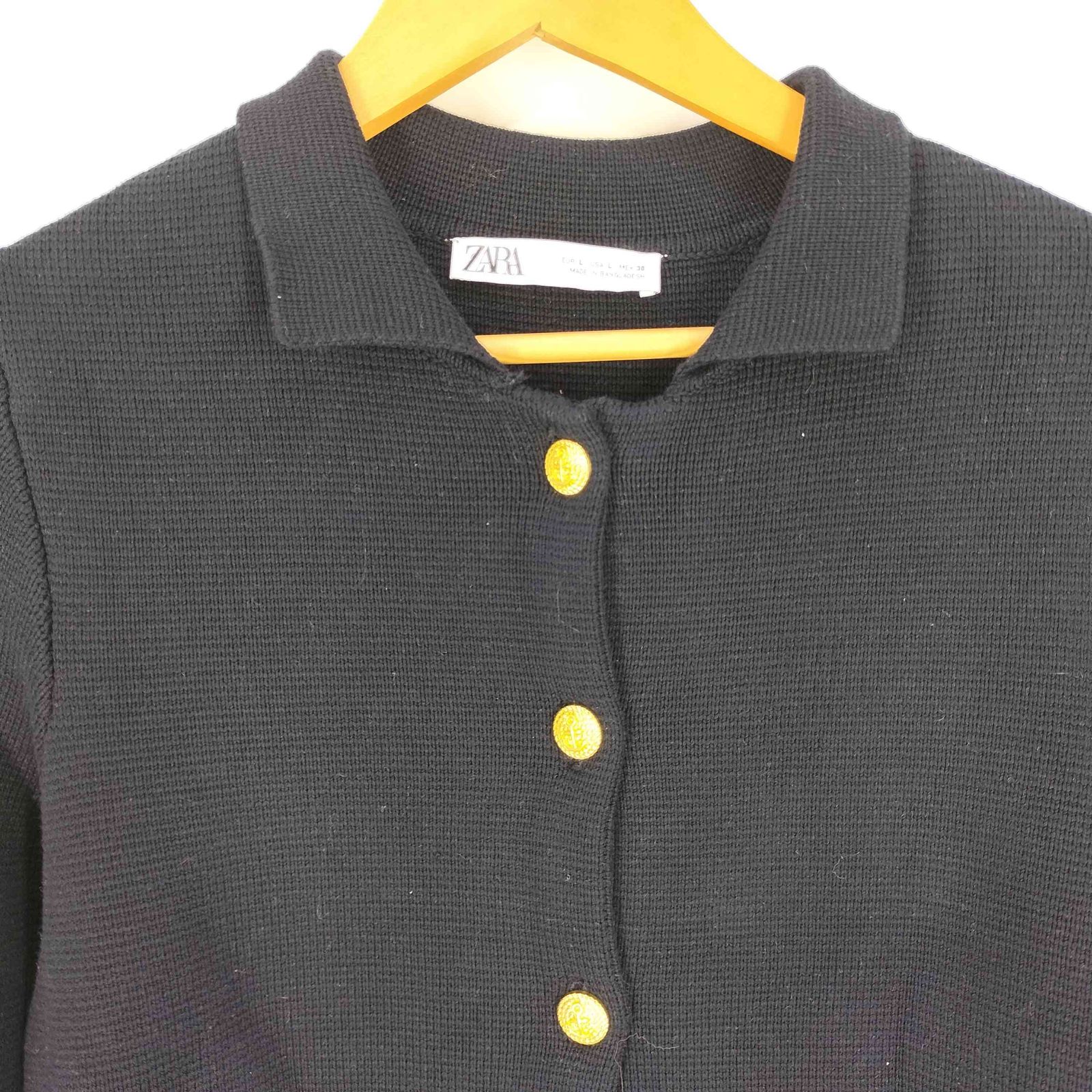 【ZARA】ザラ ゴールドボタンニットジャケット 新品未使用】ZARA ゴールドボタンニットジャケット ネイビー
