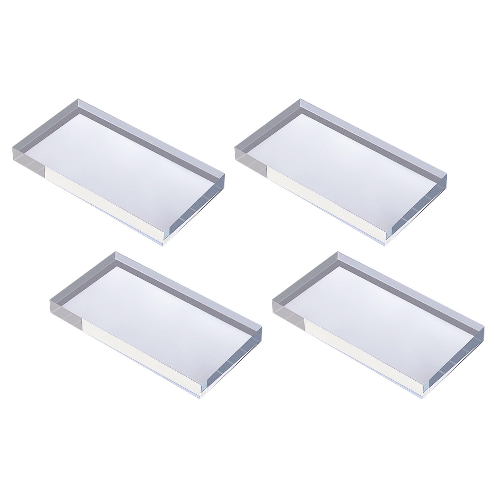 Size 4個セット HAMILO アクリルベース 長方形 キューブブロック ディスプレイ台座 約15×8×1.5cm 4個セット